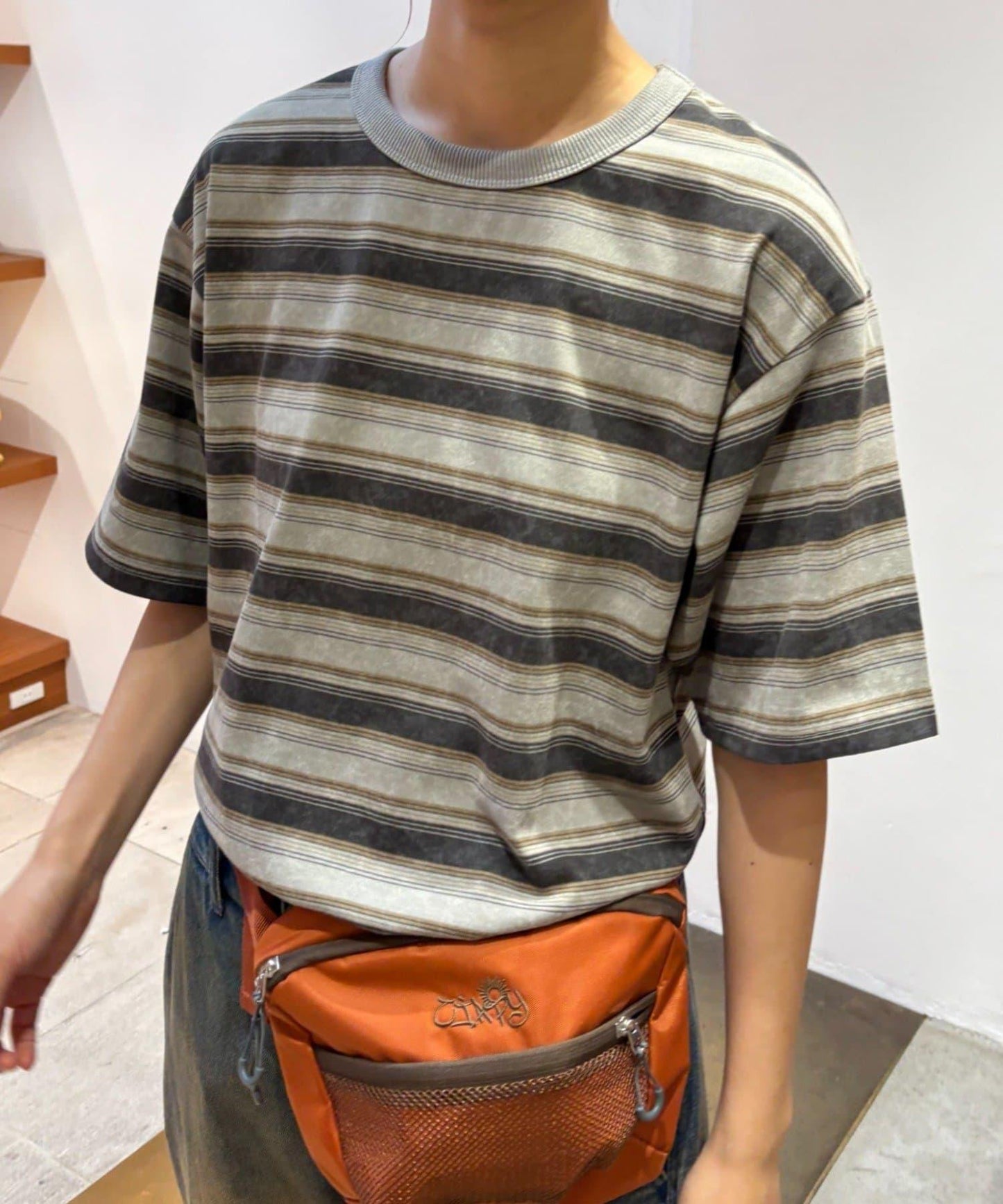 【CIAOPANIC TYPY】【UNISEX】復古風條紋T恤