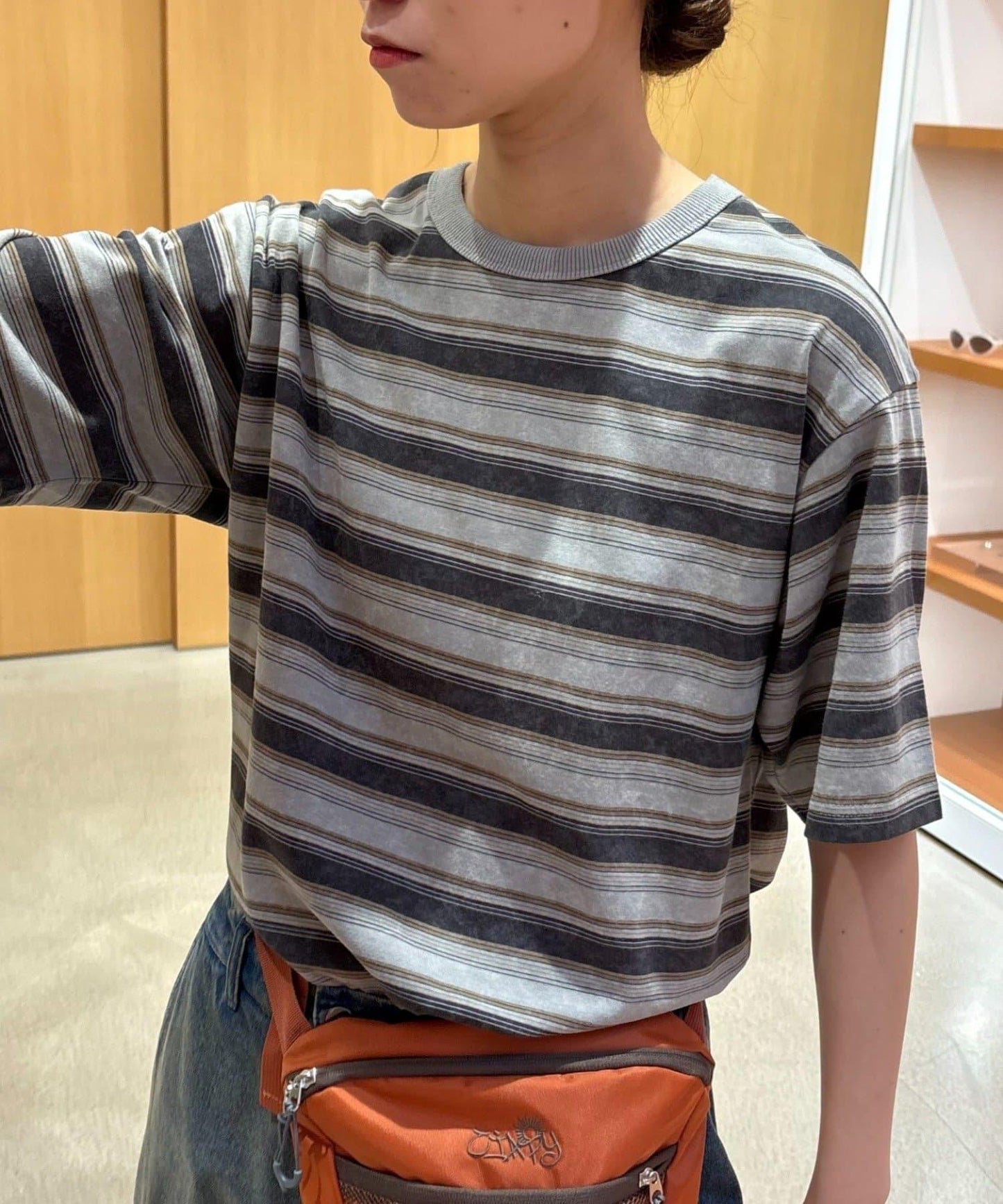 【CIAOPANIC TYPY】【UNISEX】復古風條紋T恤