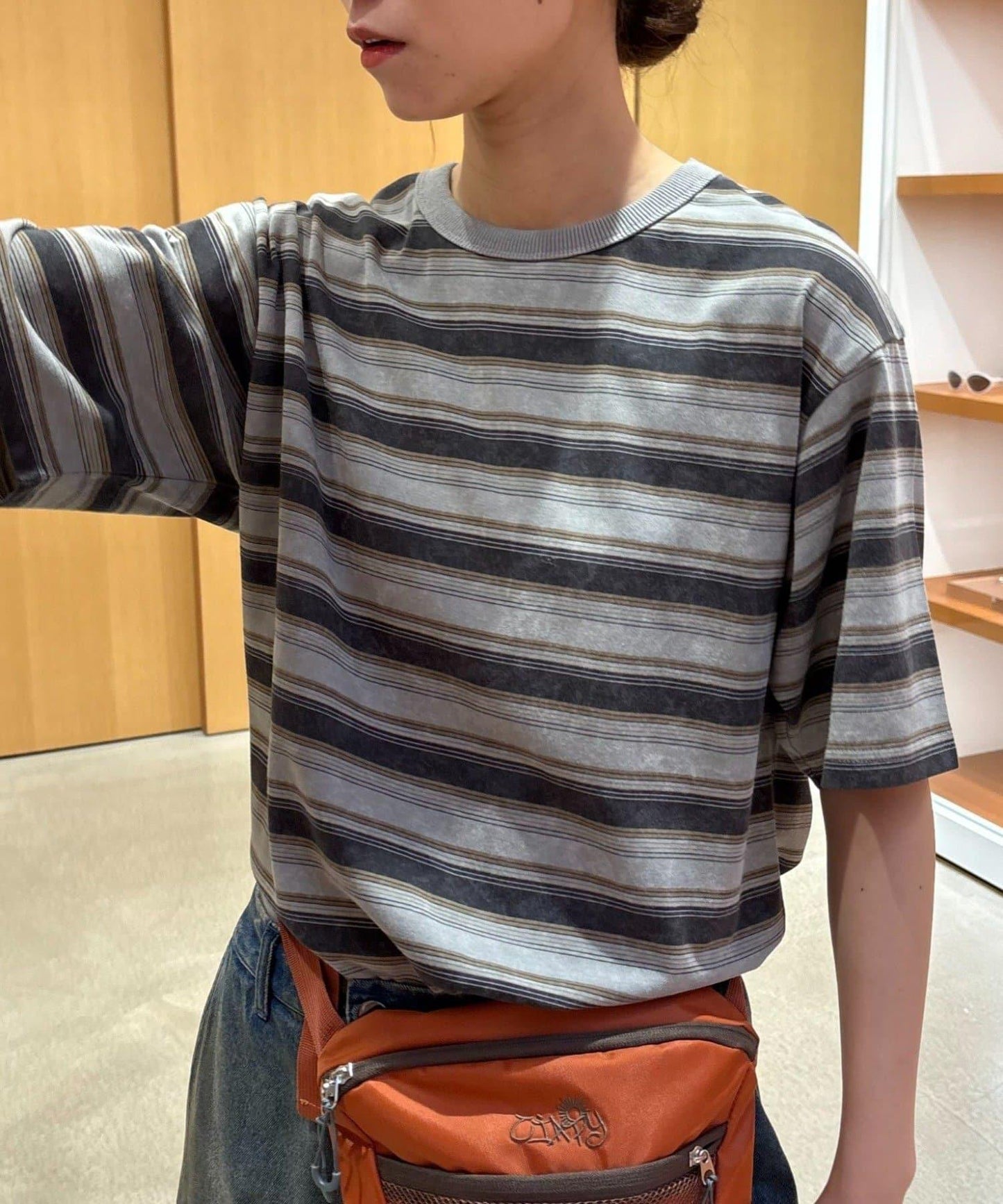 【CIAOPANIC TYPY】【UNISEX】復古風條紋T恤