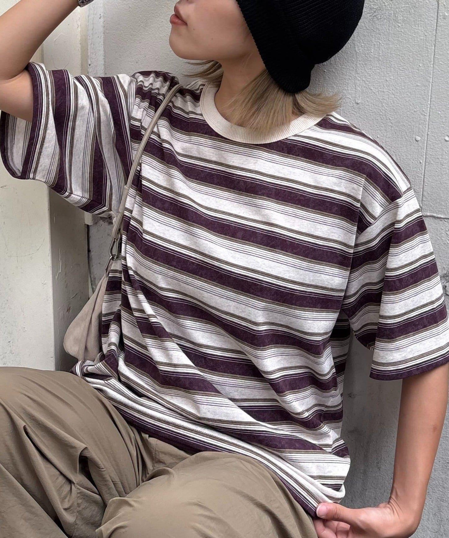 【CIAOPANIC TYPY】【UNISEX】復古風條紋T恤