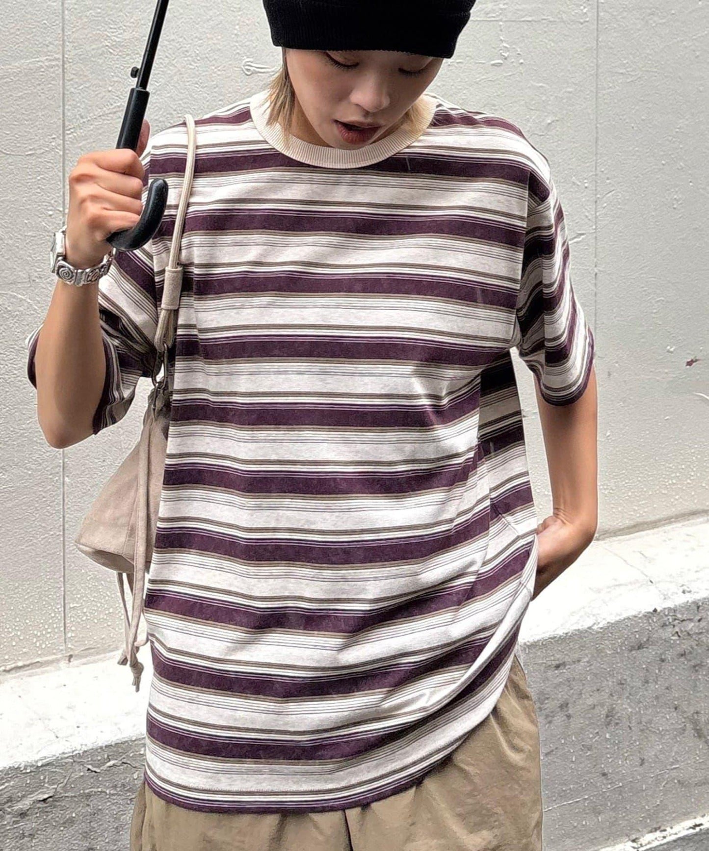 【CIAOPANIC TYPY】【UNISEX】復古風條紋T恤