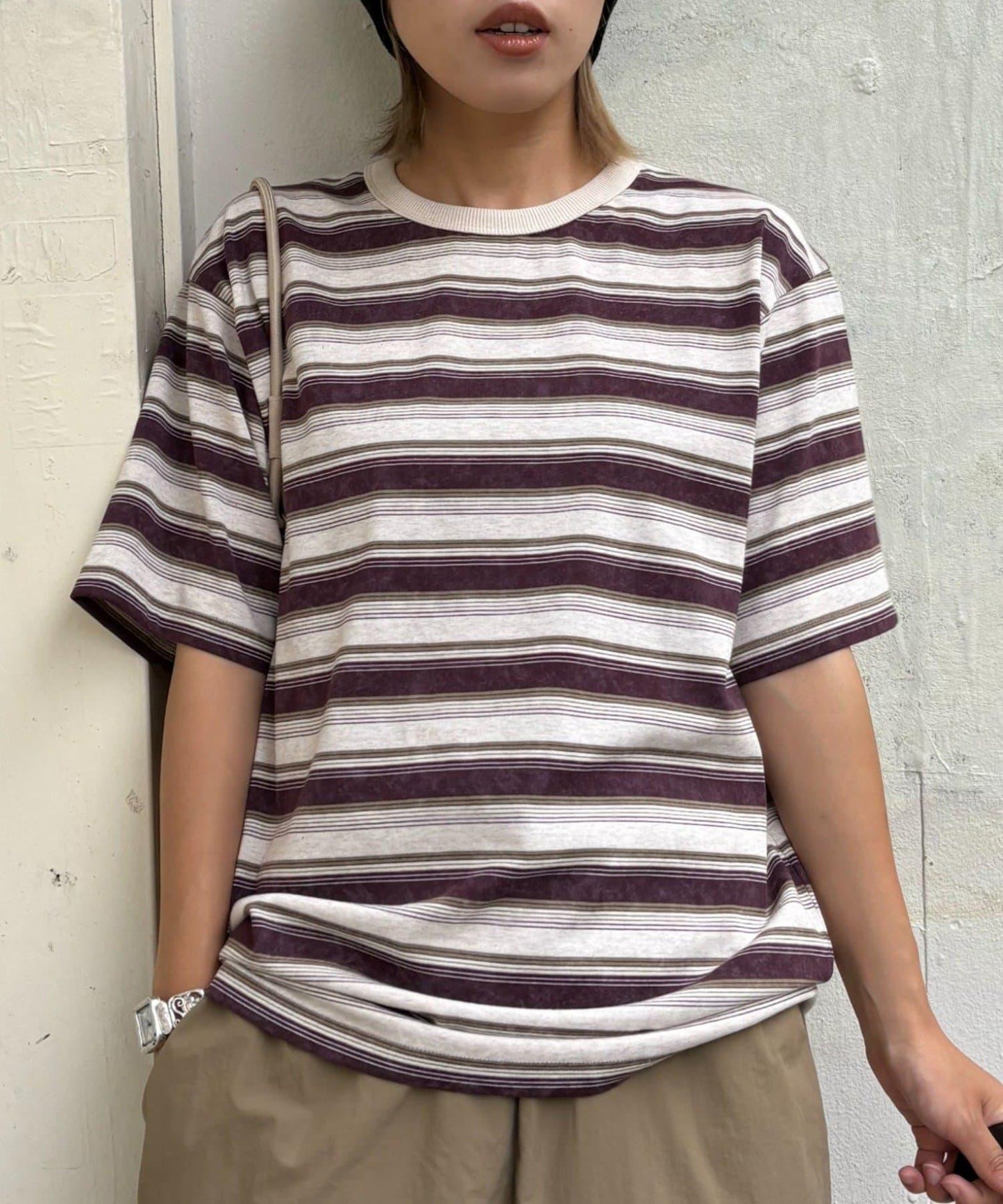 【CIAOPANIC TYPY】【UNISEX】復古風條紋T恤