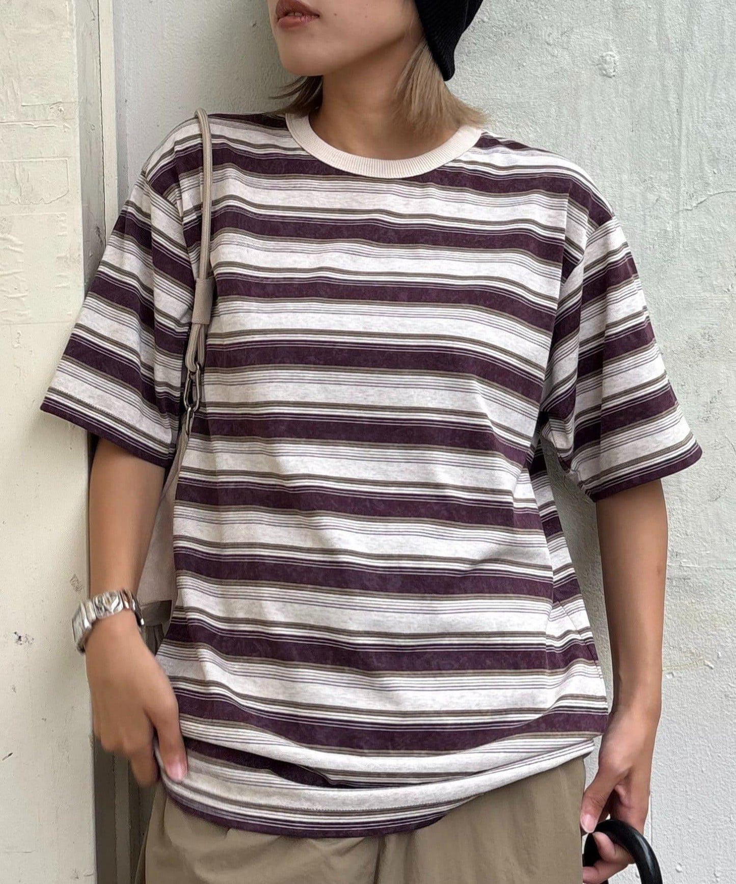 【CIAOPANIC TYPY】【UNISEX】復古風條紋T恤