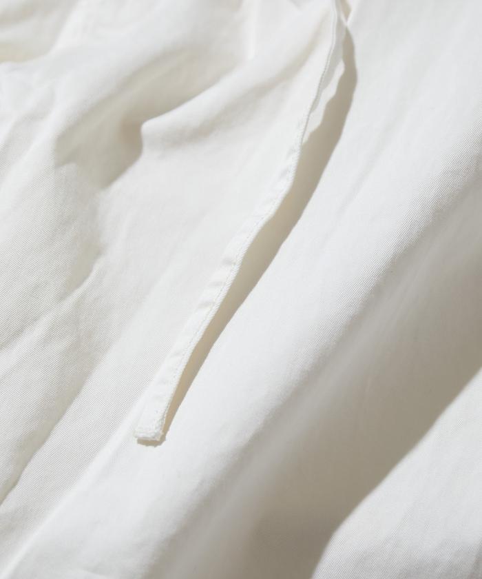 超長細長有機棉2褶修身長褲