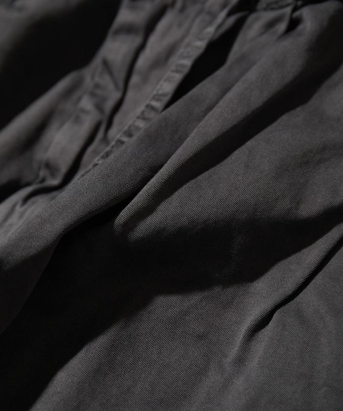 超長細長有機棉2褶修身長褲