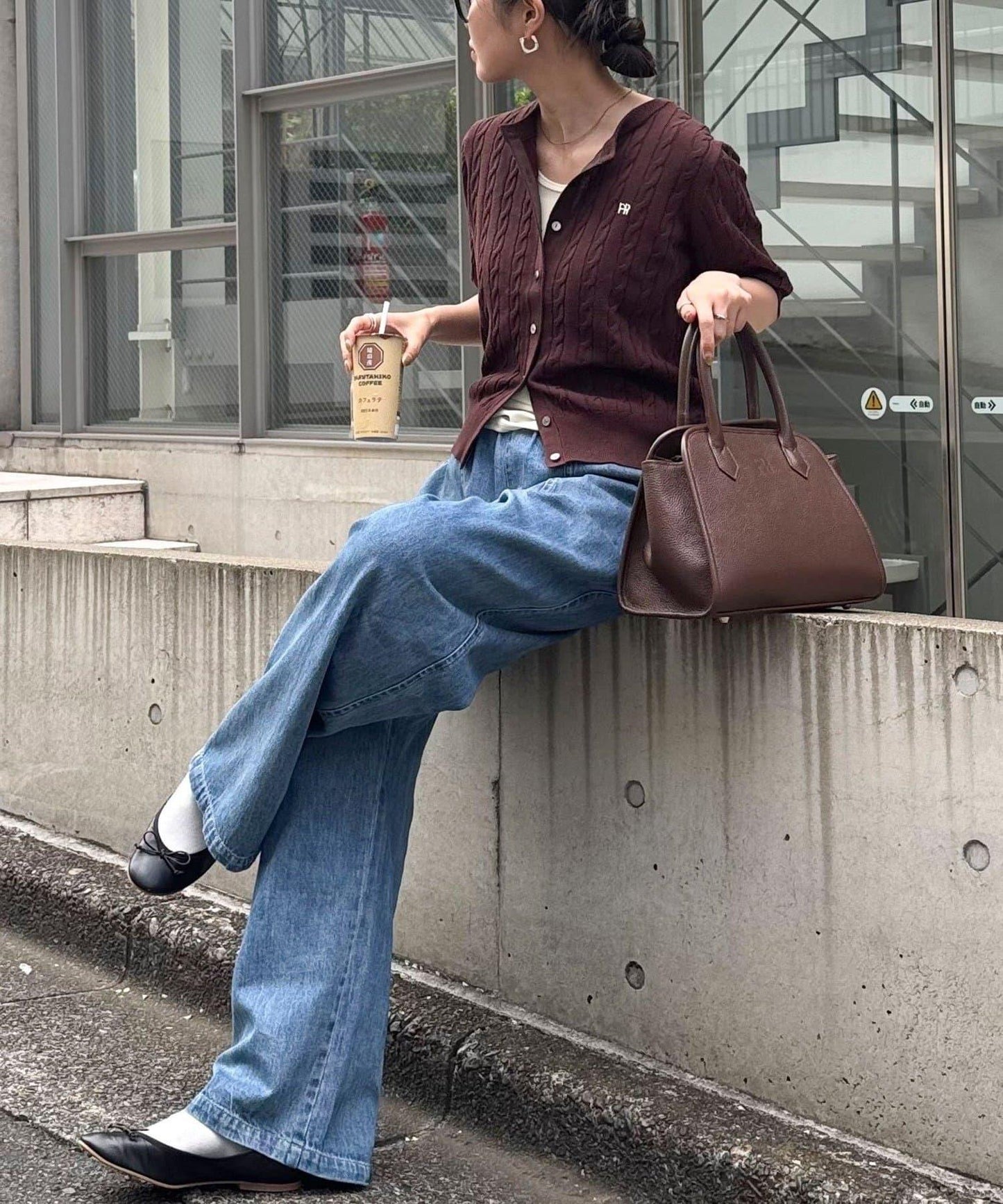 FR刺繡連帽圖案短袖開衫