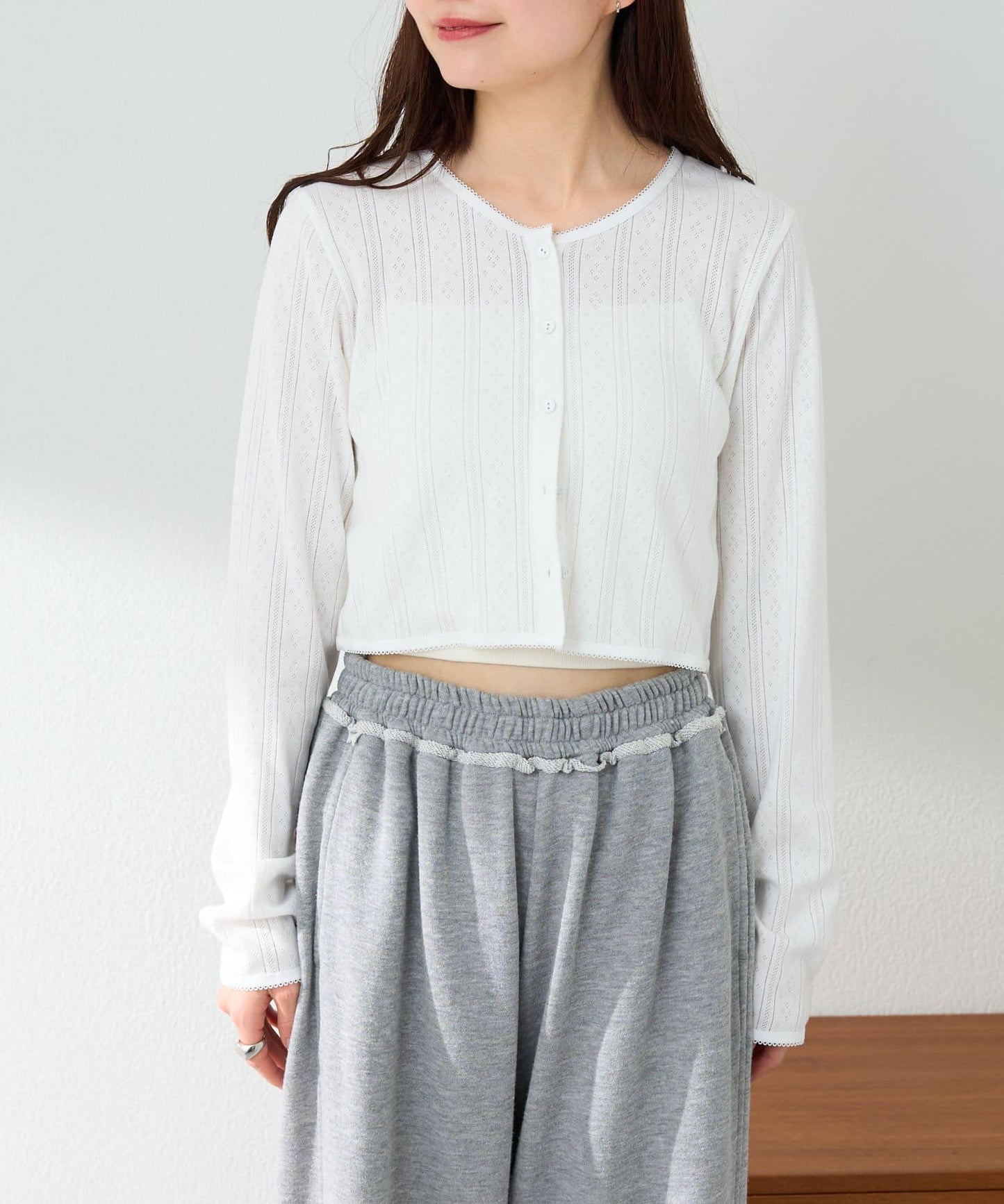 棉質蕾絲小開衫