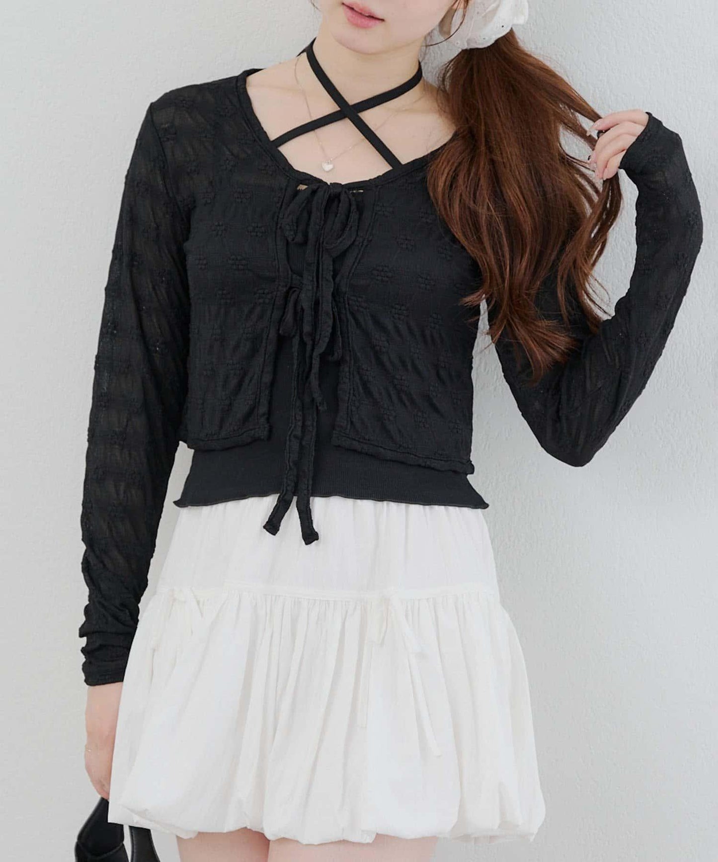 【@re.__mi23精選】蕾絲開衫+露肩背心套裝