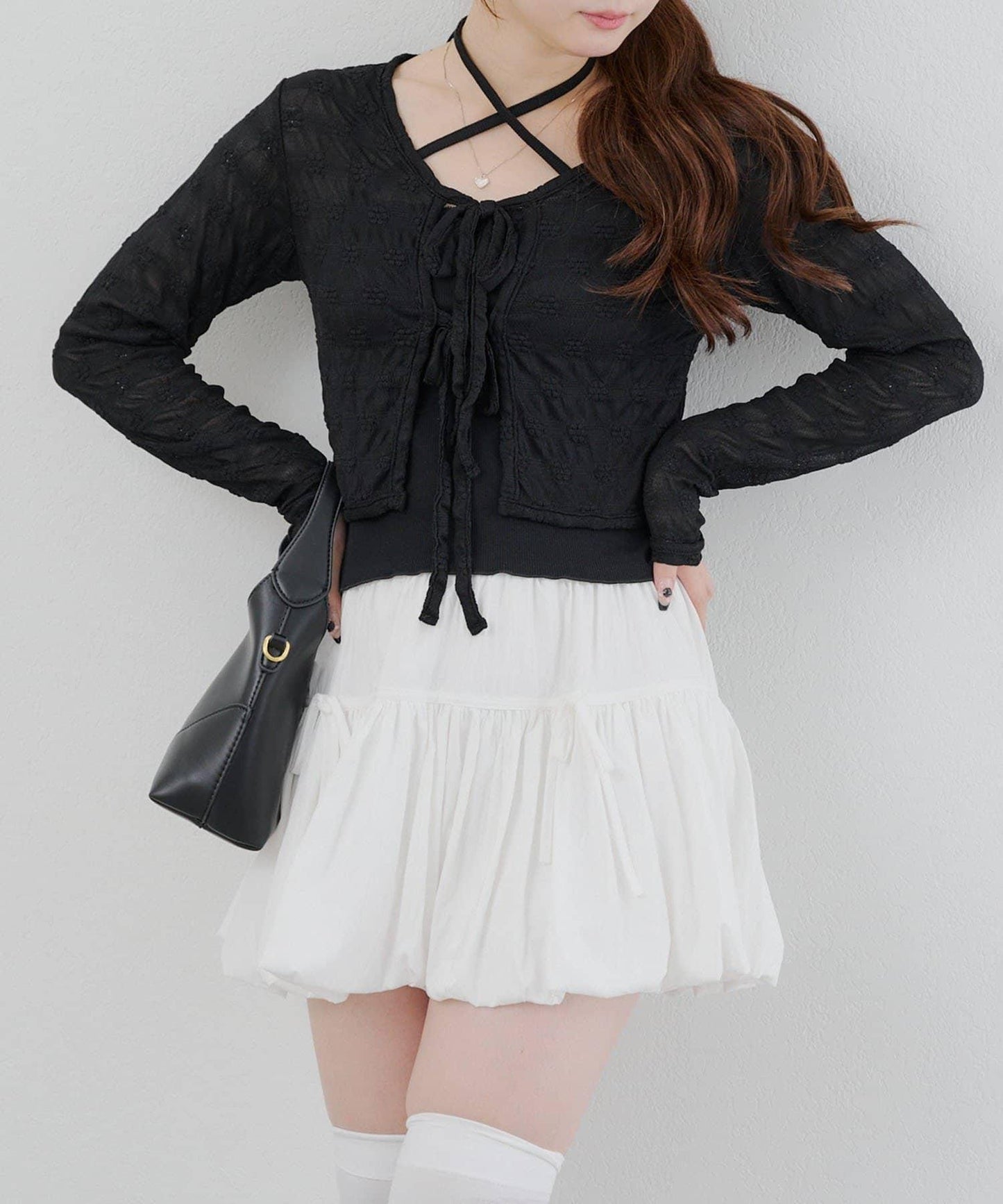 【@re.__mi23精選】蕾絲開衫+露肩背心套裝