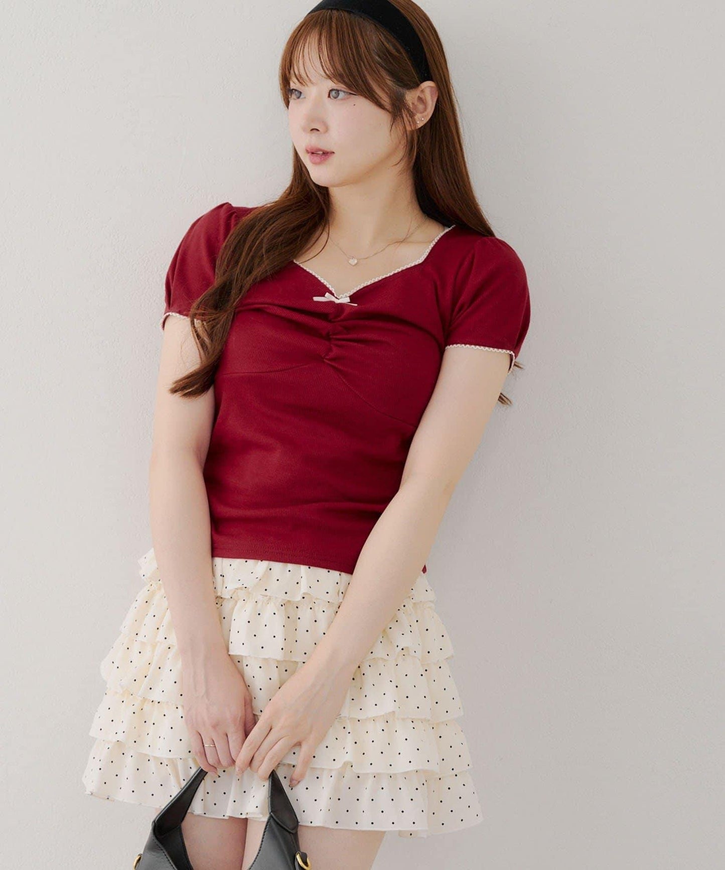 【@may_81o精選】網眼抽褶T-shirt