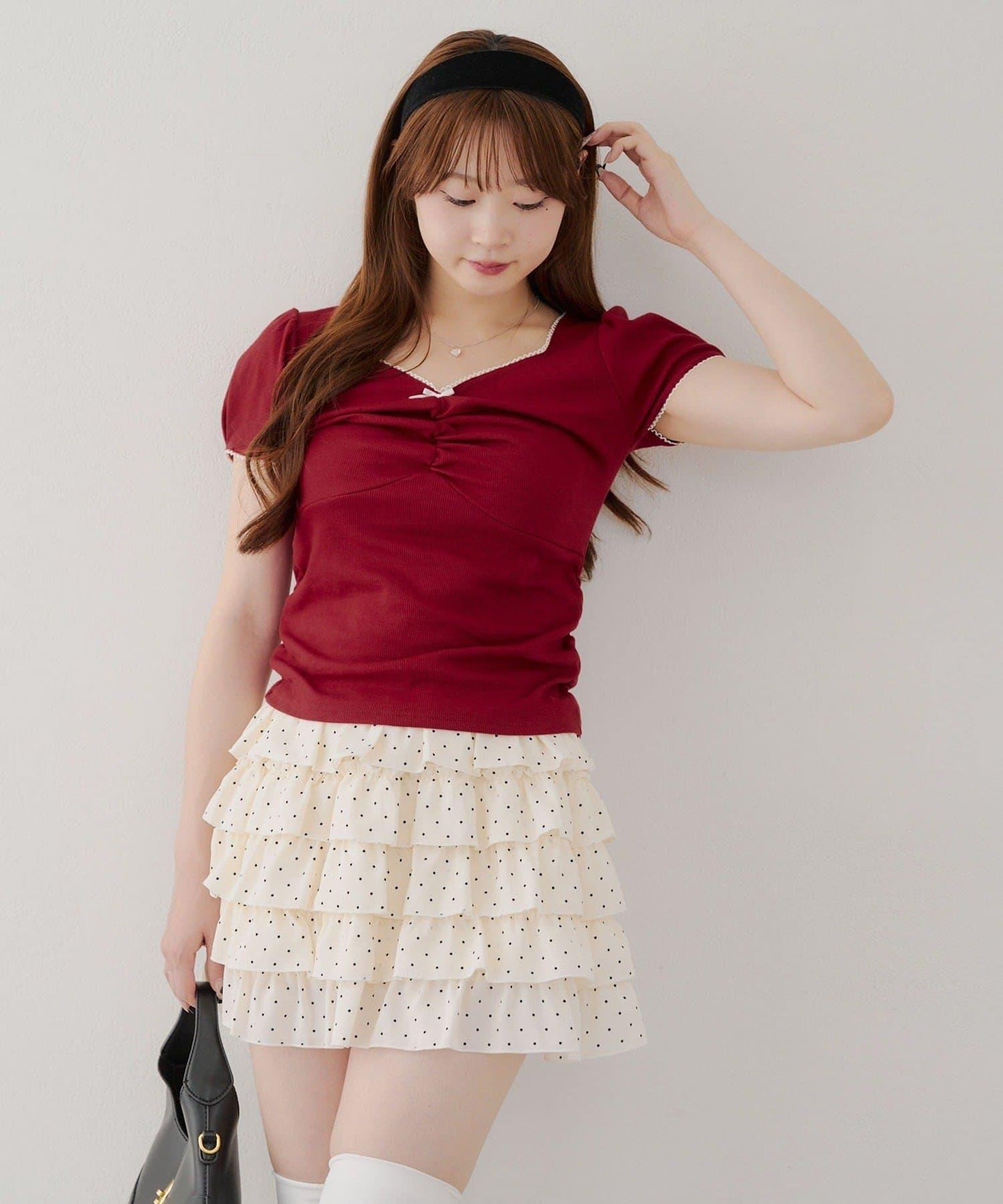 【@may_81o精選】網眼抽褶T-shirt