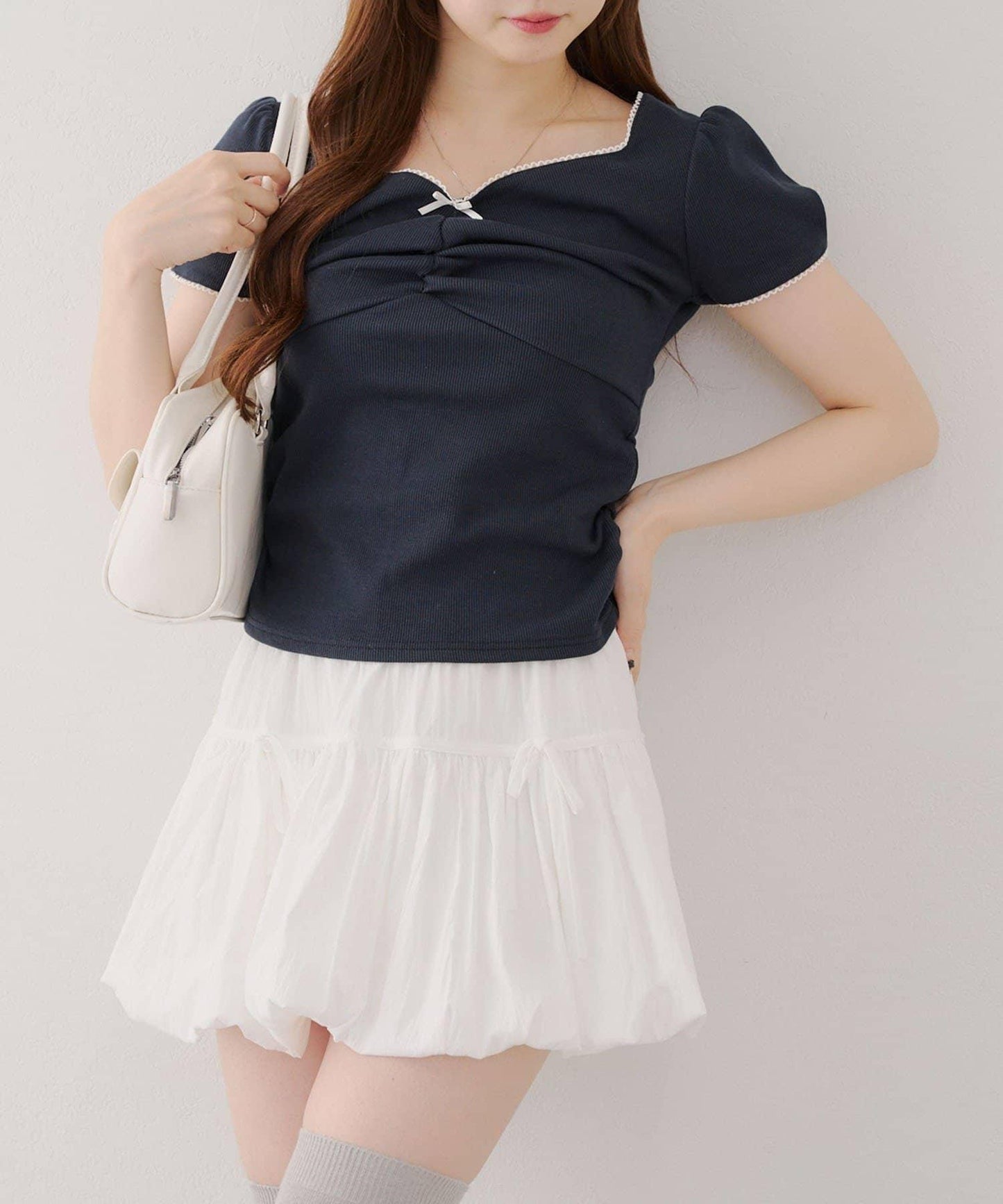 【@may_81o精選】網眼抽褶T-shirt