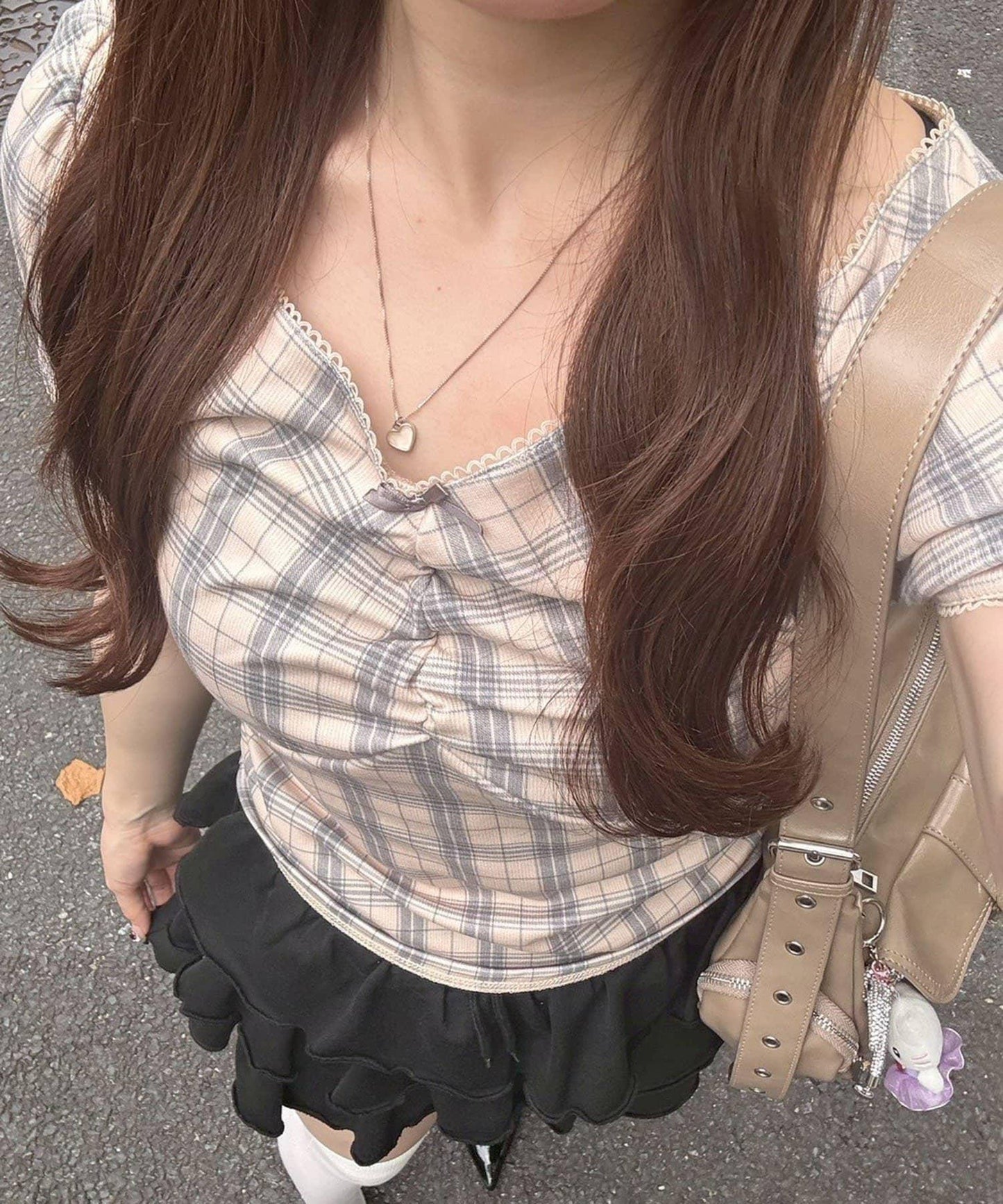 【@may_81o精選】網眼抽褶T-shirt