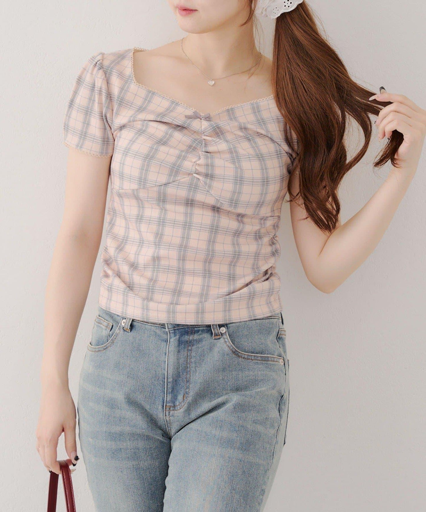 【@may_81o精選】網眼抽褶T-shirt