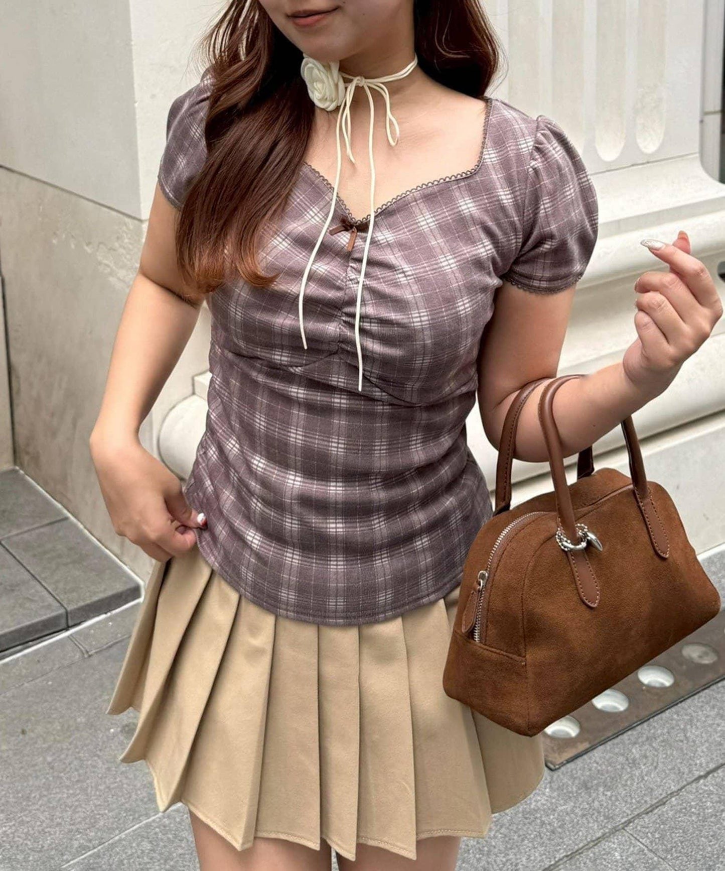 【@may_81o精選】網眼抽褶T-shirt