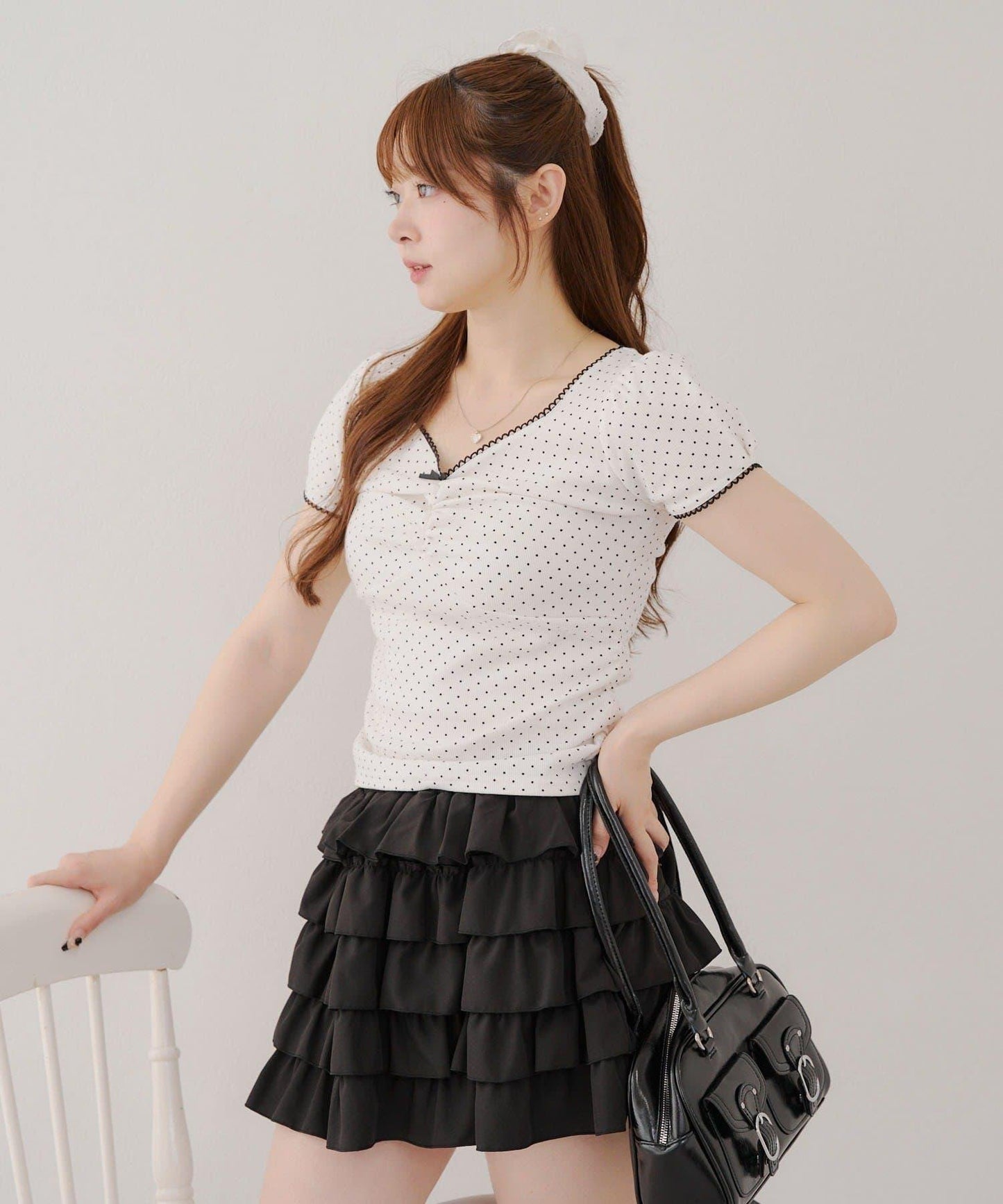 【@may_81o精選】網眼抽褶T-shirt