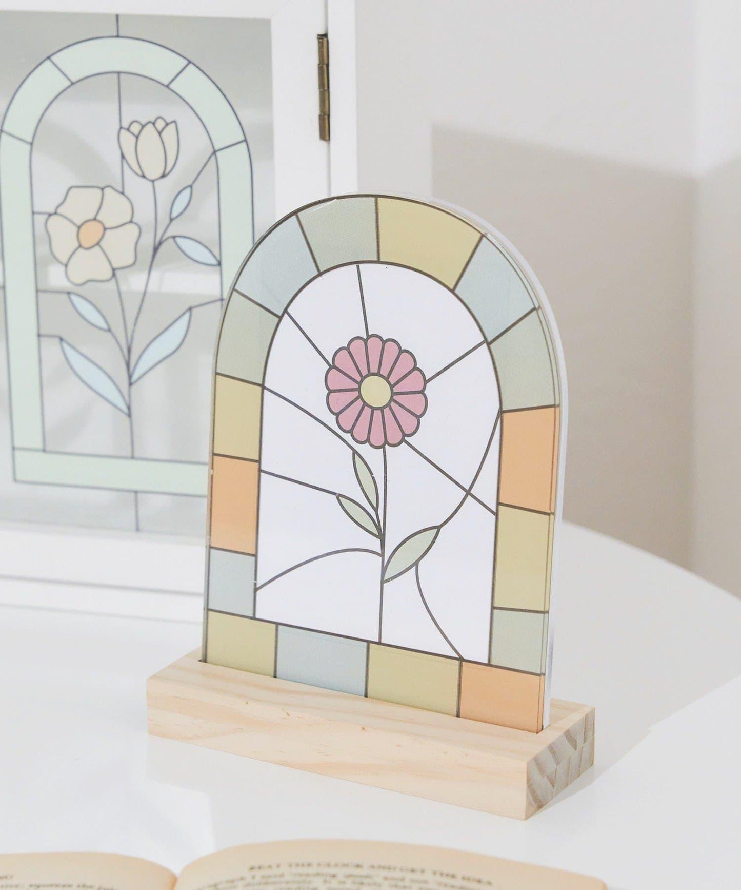 アクリルアーチフォトフレーム/Flower Art Glass
