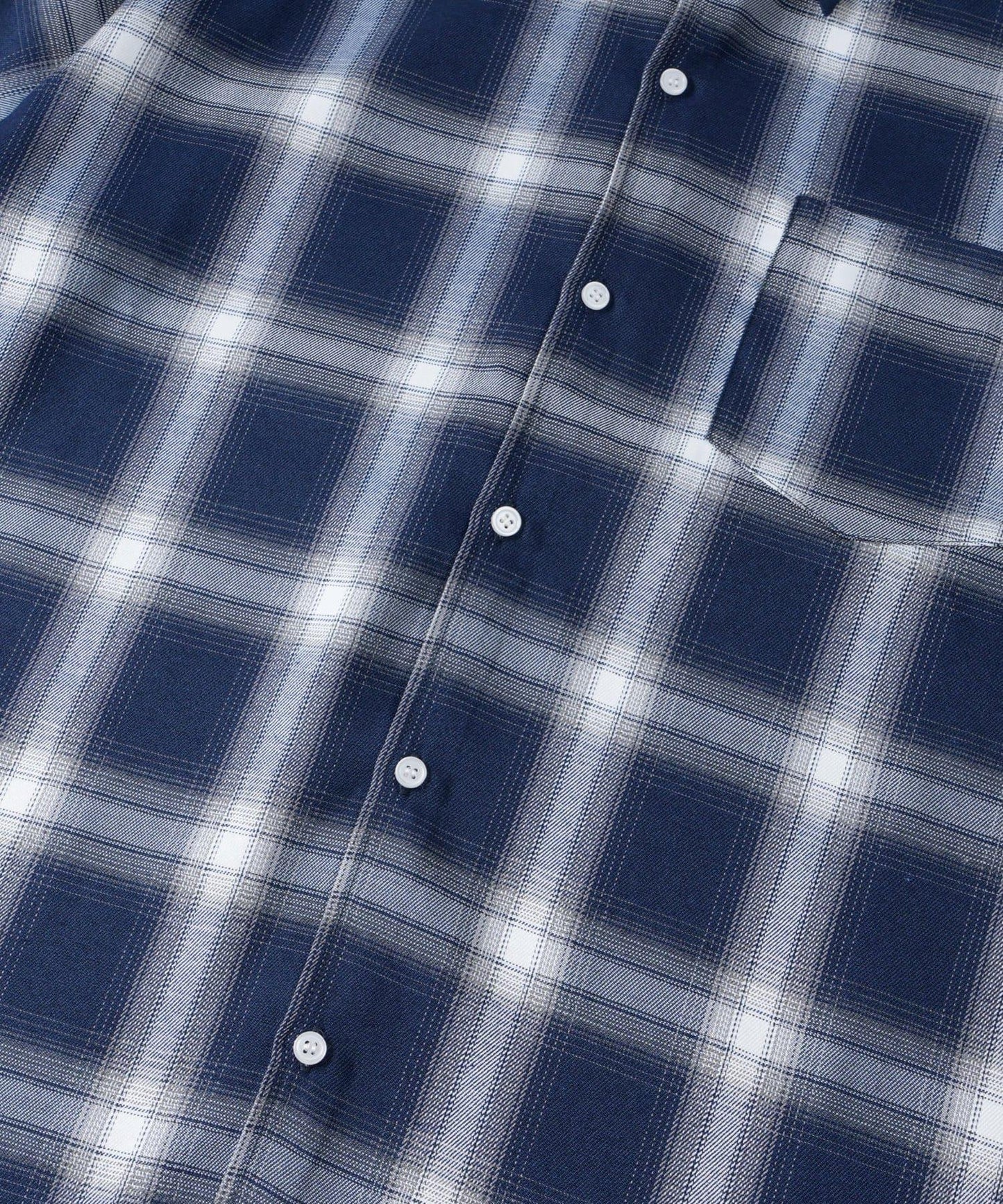 漸變格紋短袖襯衫