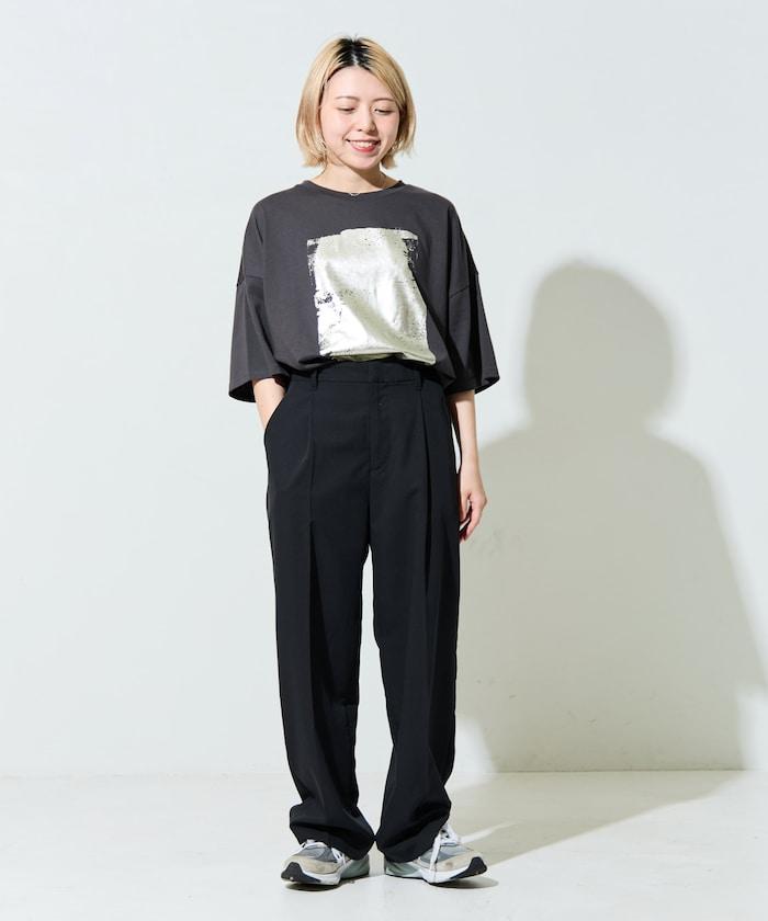 箔印圖案 大尺寸 短袖襯衫