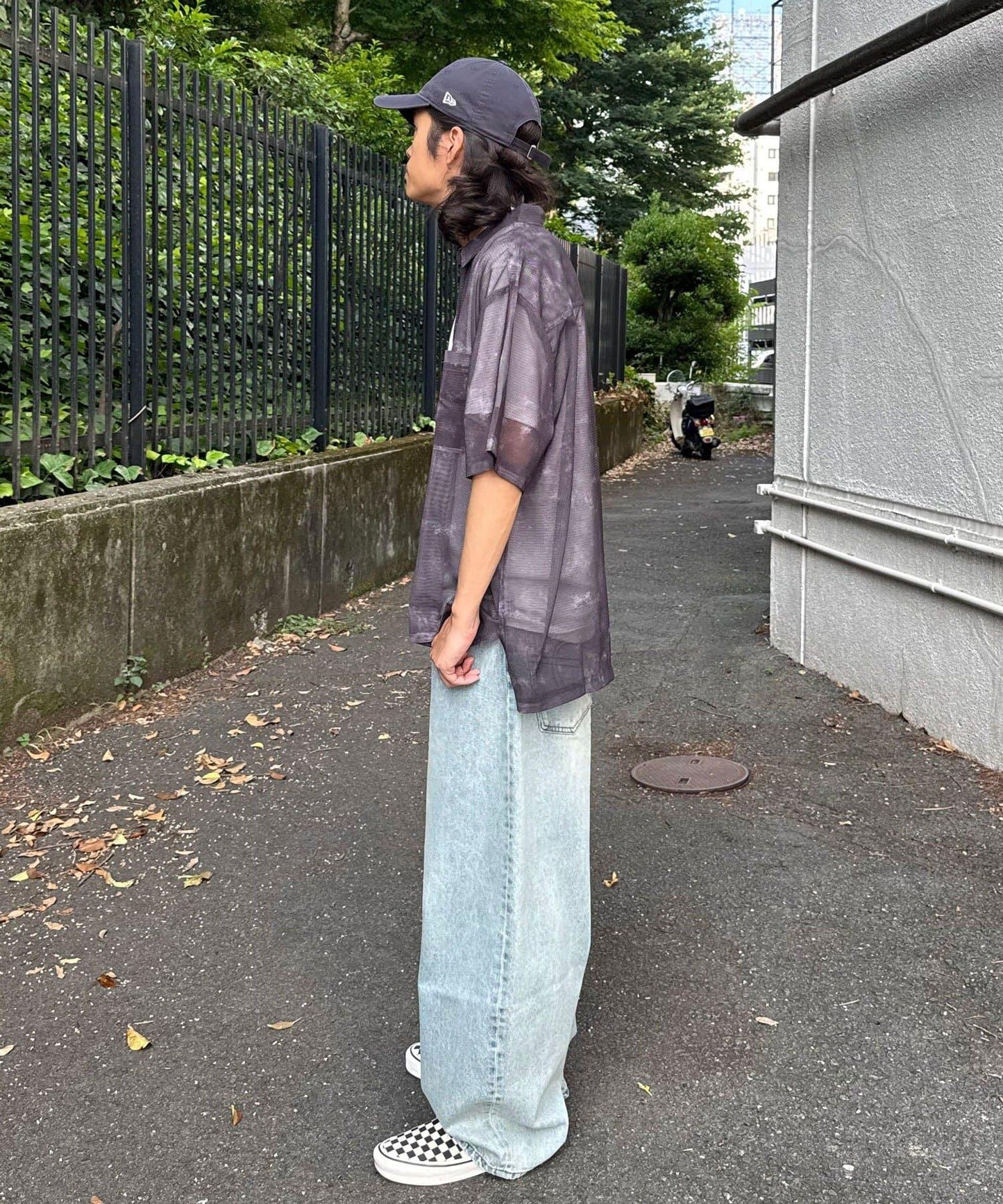 網眼拼花短袖襯衫