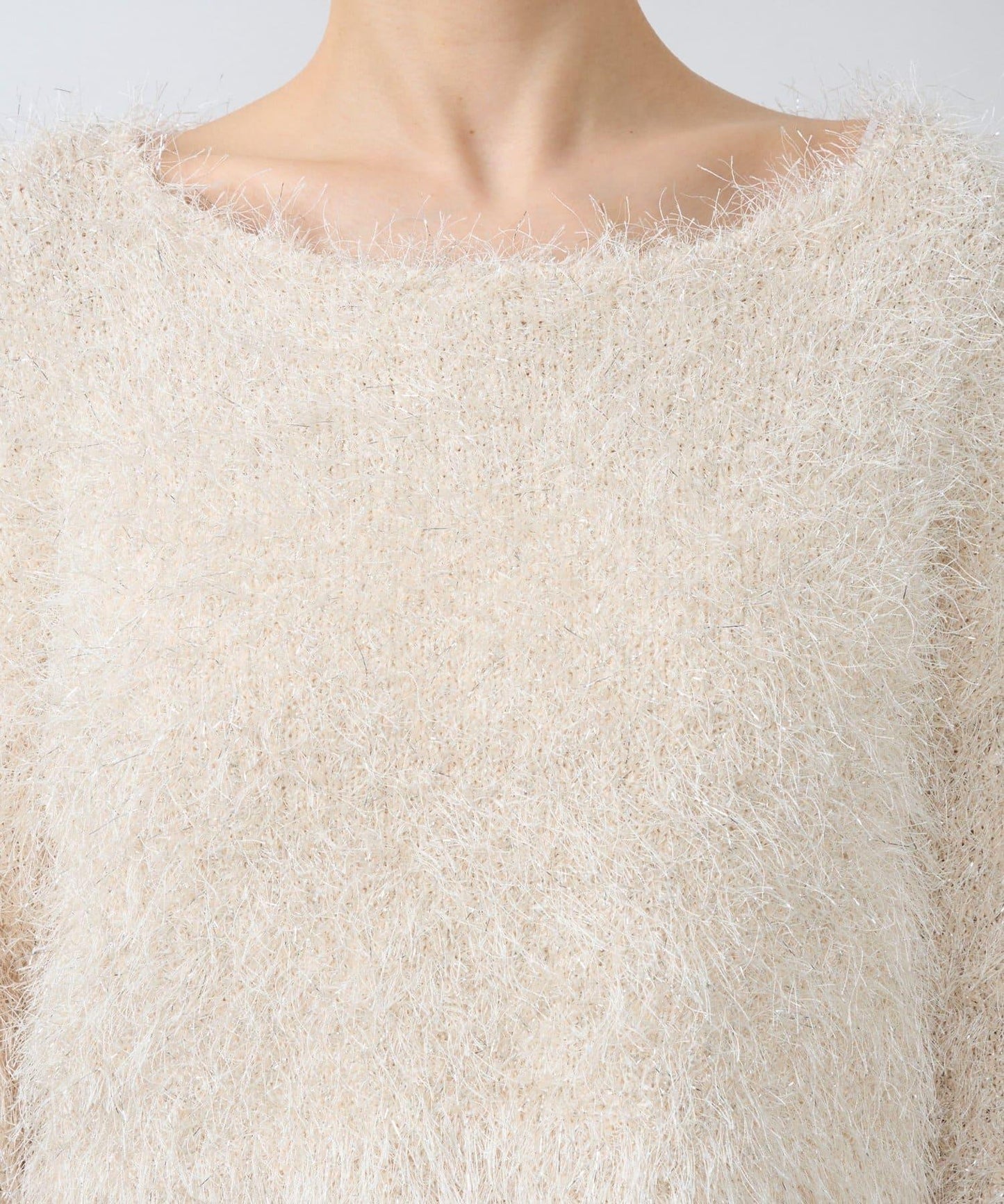 羽毛亮絲針織衫