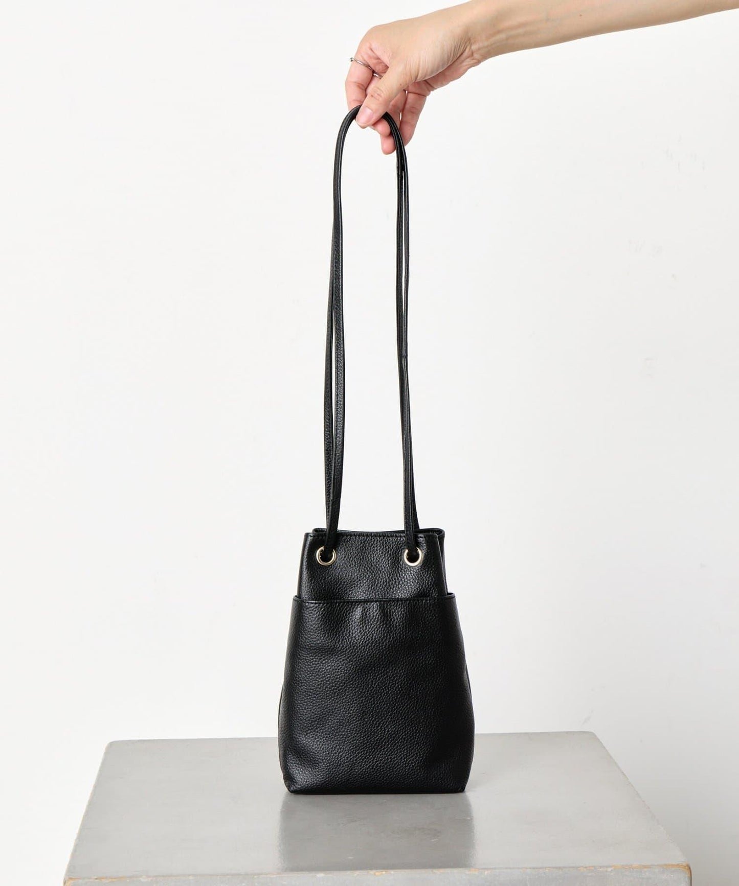 真皮迷你寬口袋包