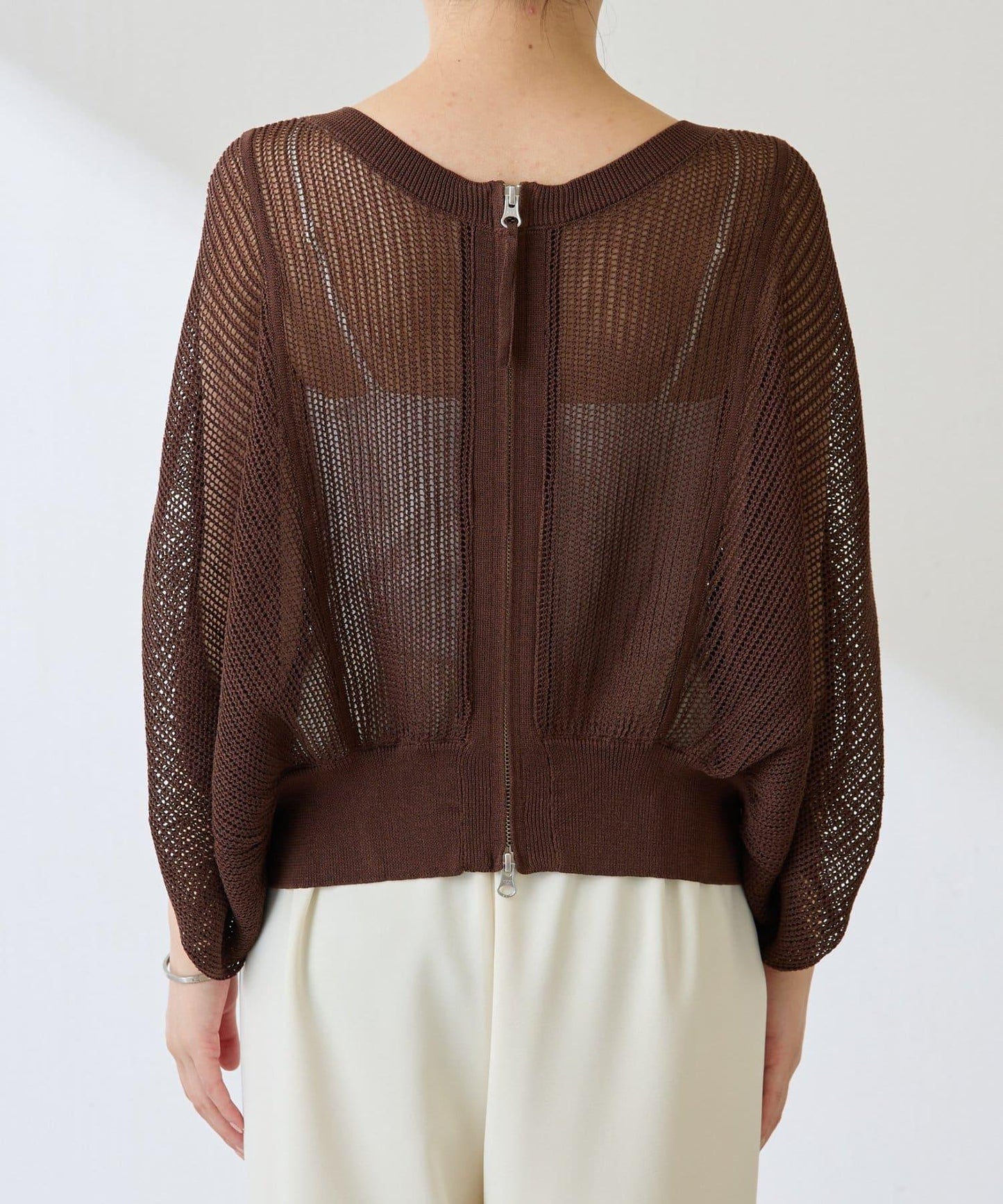 【前後2WAY/夏季針織衫】2WAY寬鬆袖針織開衫