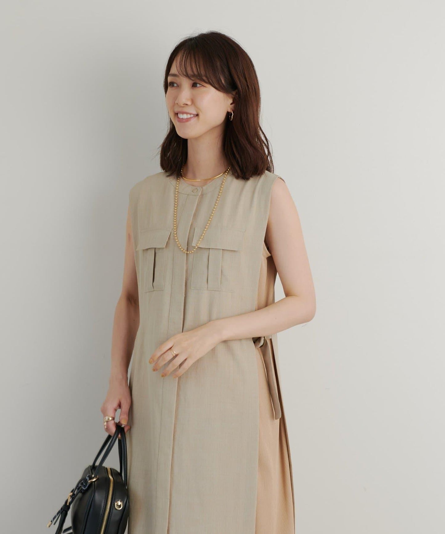《顯色力出眾◎》麻質×條紋襯衫連衣裙