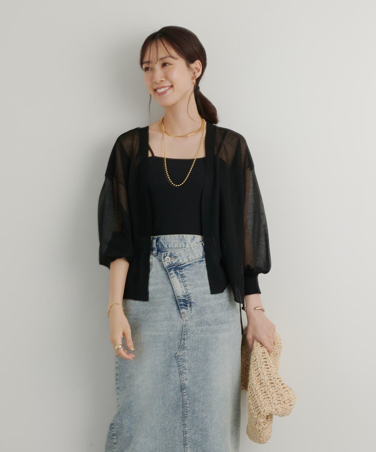 《日常活動中的亮點》強撚閃光毛衣開衫