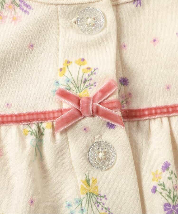 花束圖案前開式睡衣