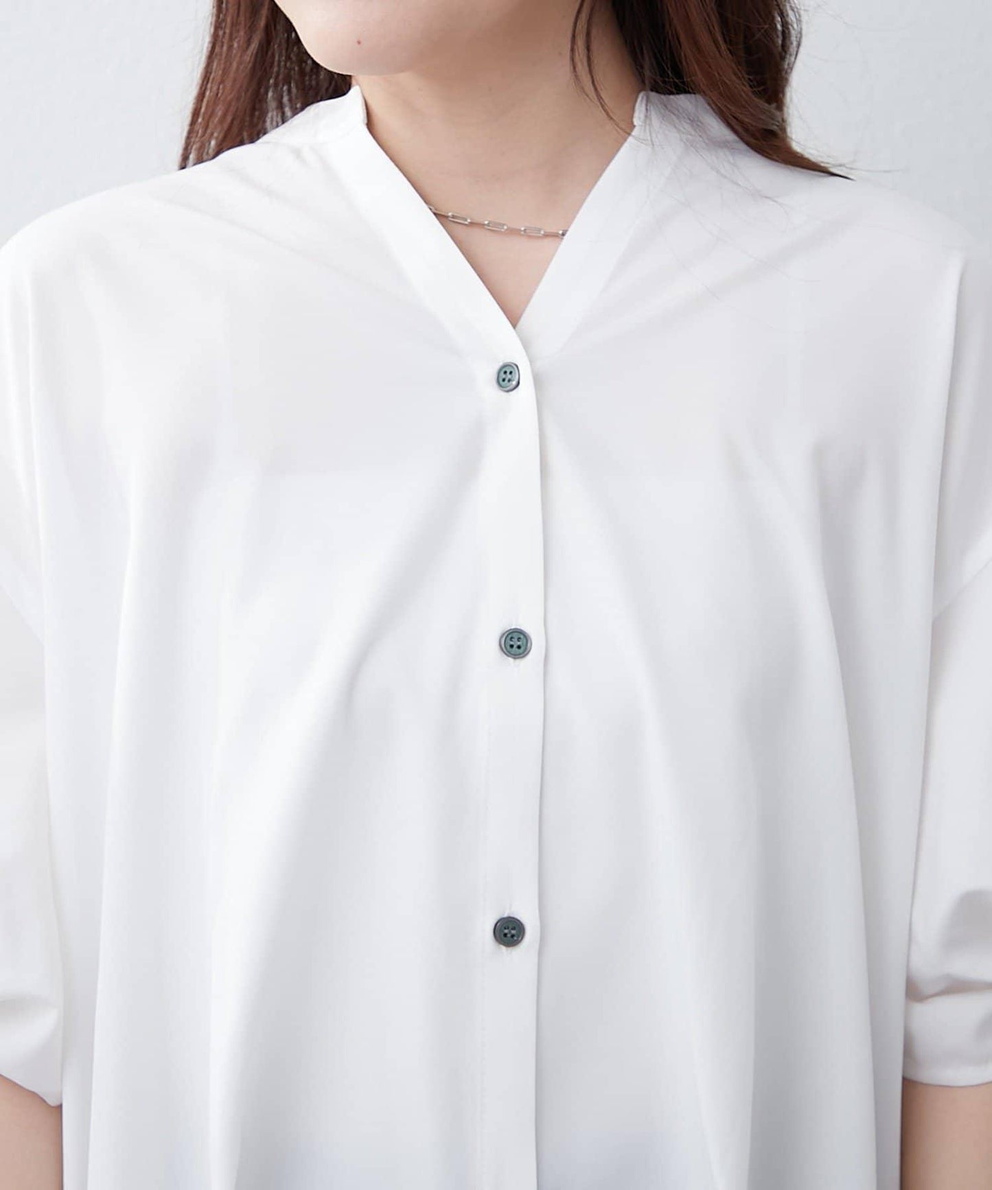 扭結袖蘑菇褶皺襯衫