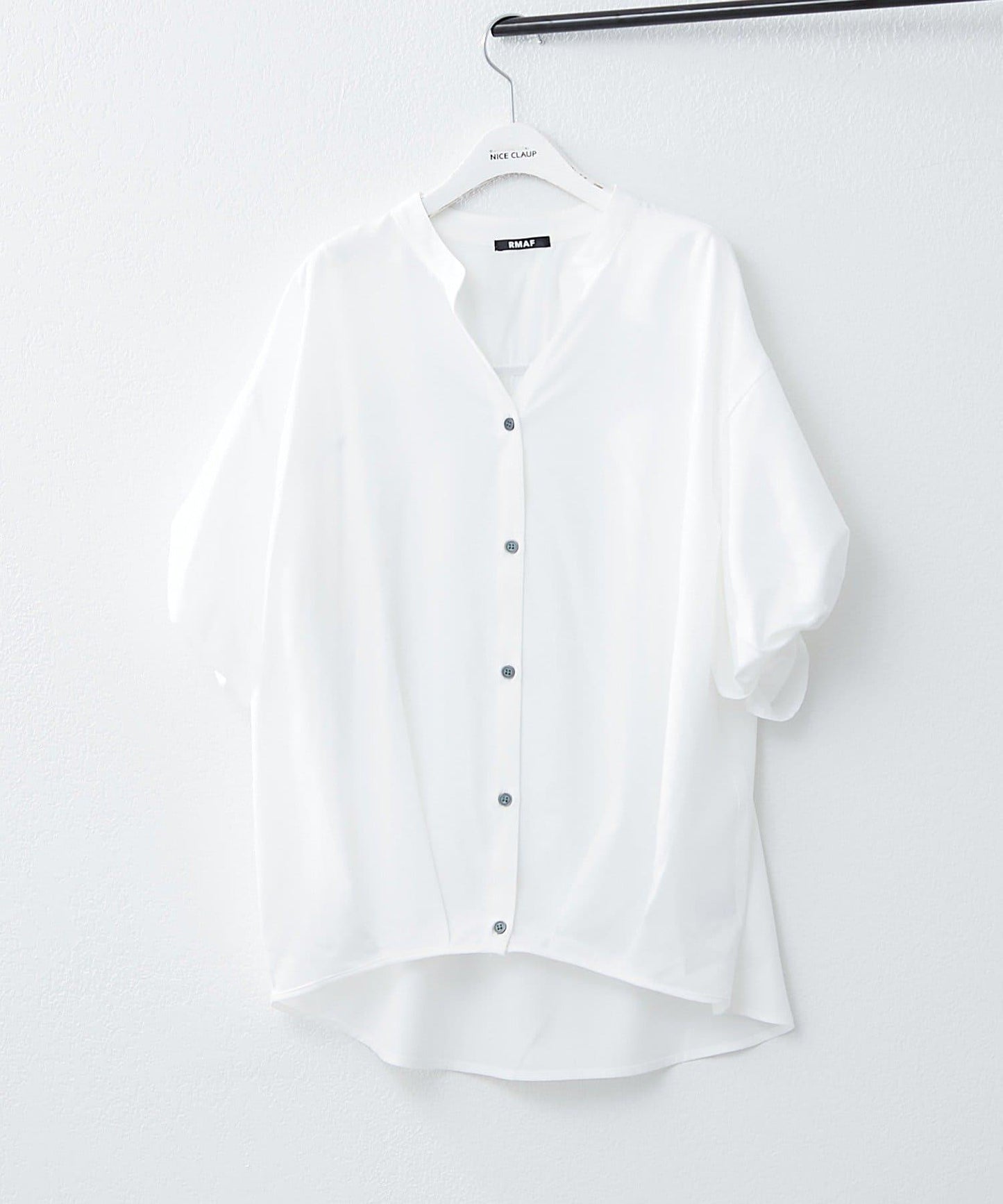 扭結袖蘑菇褶皺襯衫