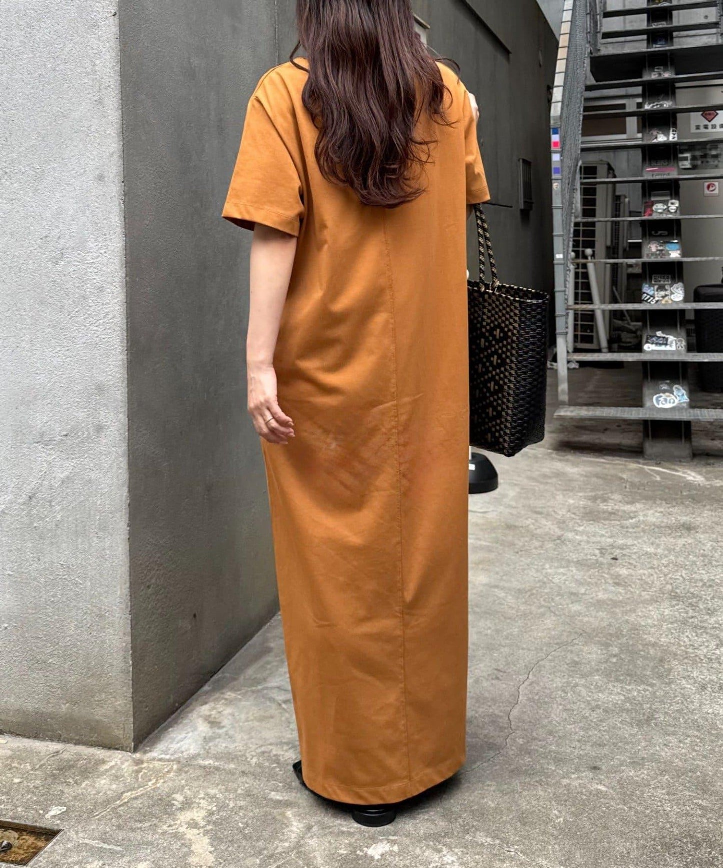 前後2way亨利領剪裁連衣裙