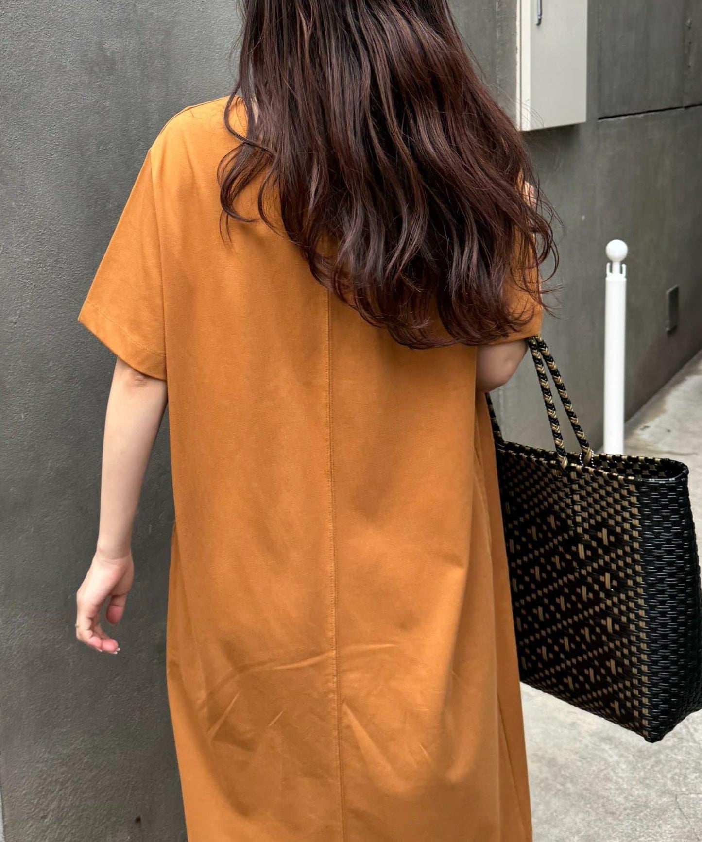 前後2way亨利領剪裁連衣裙