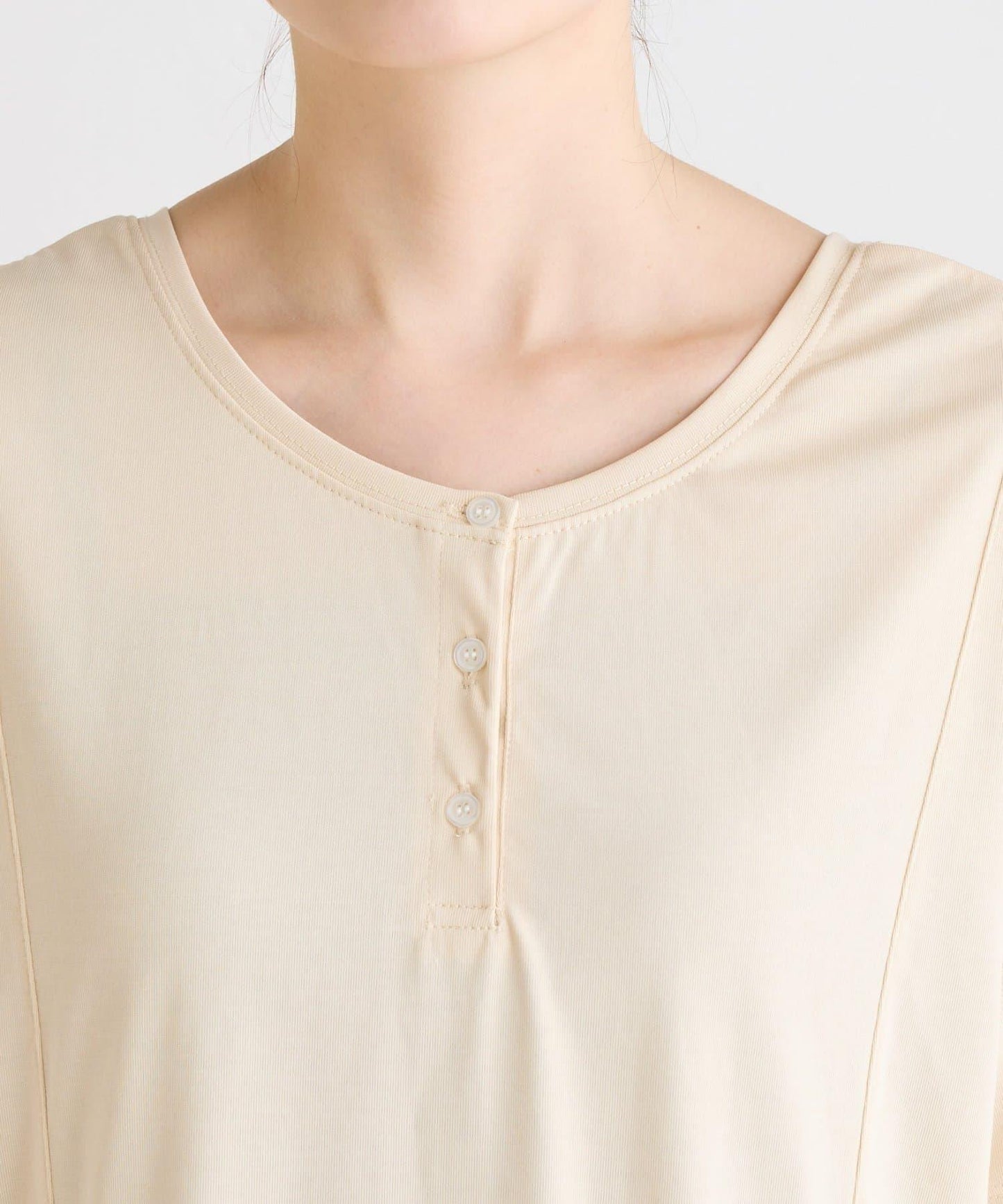 前後2way亨利領剪裁連衣裙