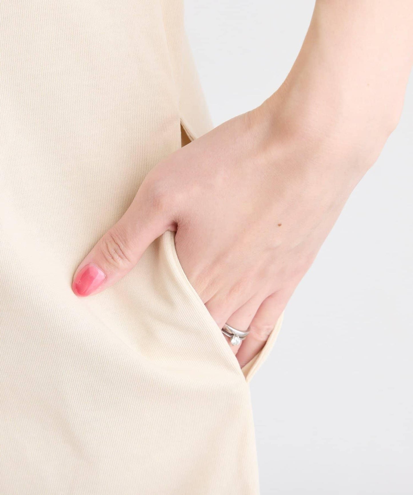 前後2way亨利領剪裁連衣裙