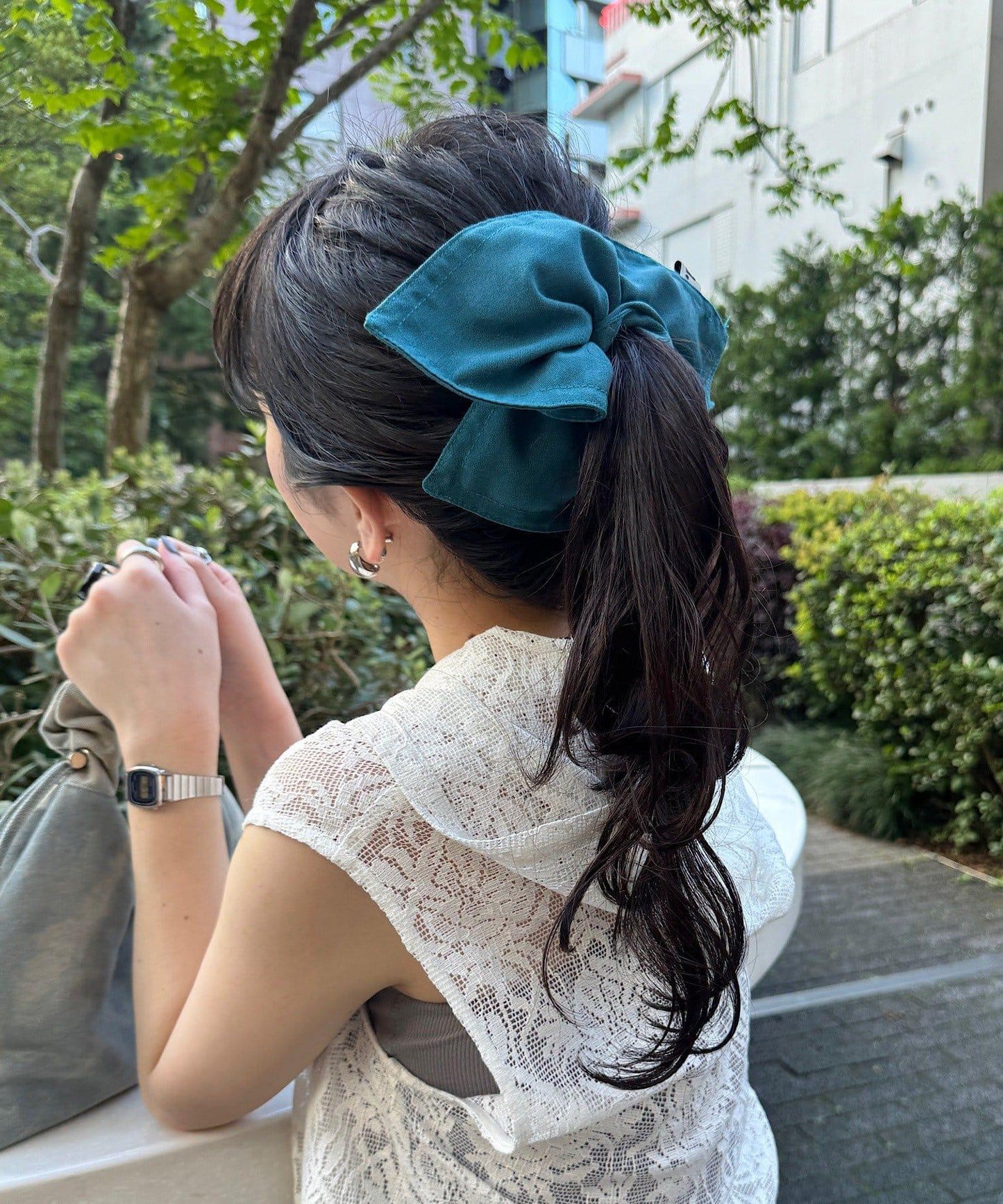 【fiw.】方形蝴蝶結髮飾
