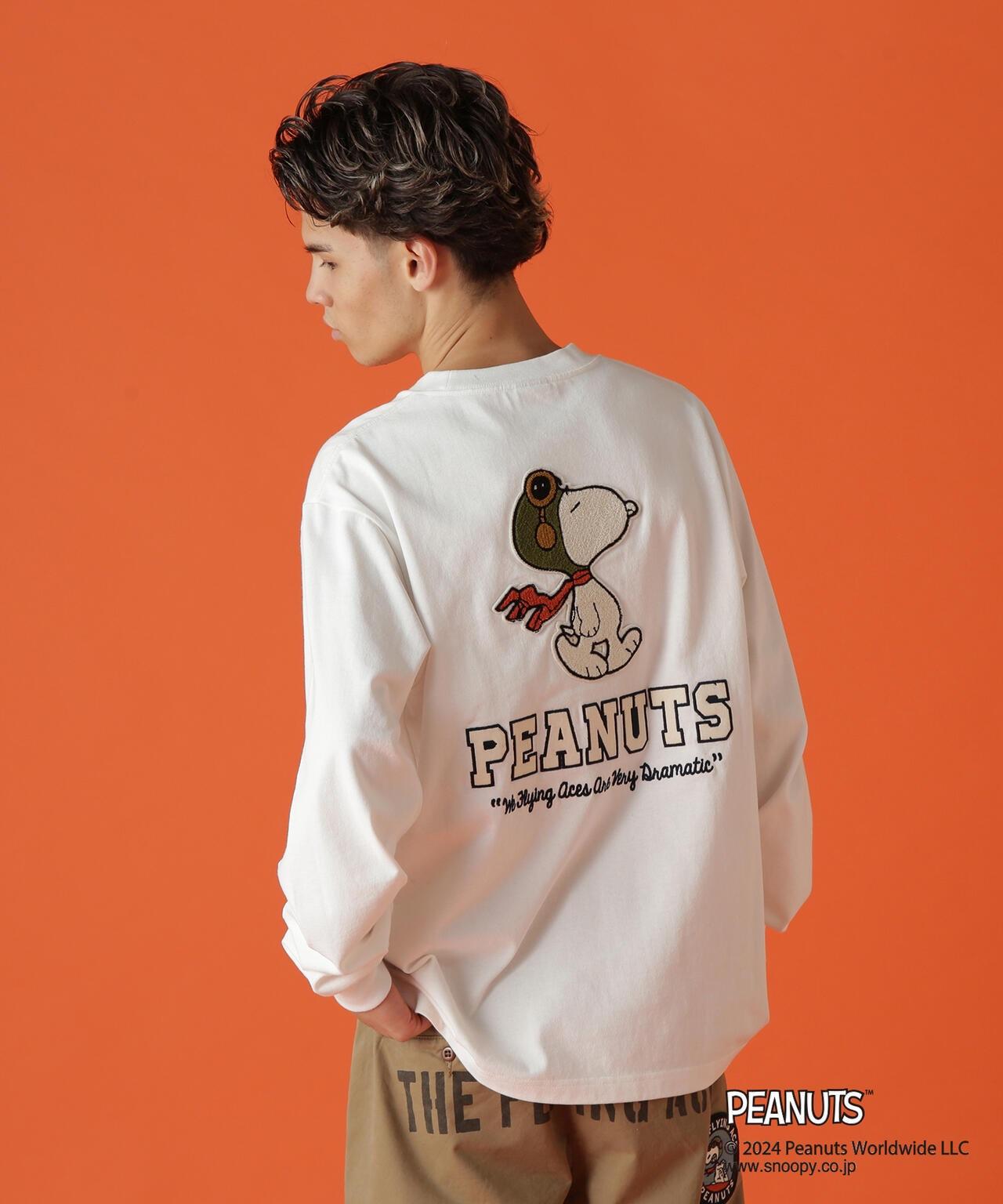 《AVIREX × 《PEANUTS》長袖T恤 "飛行王牌"