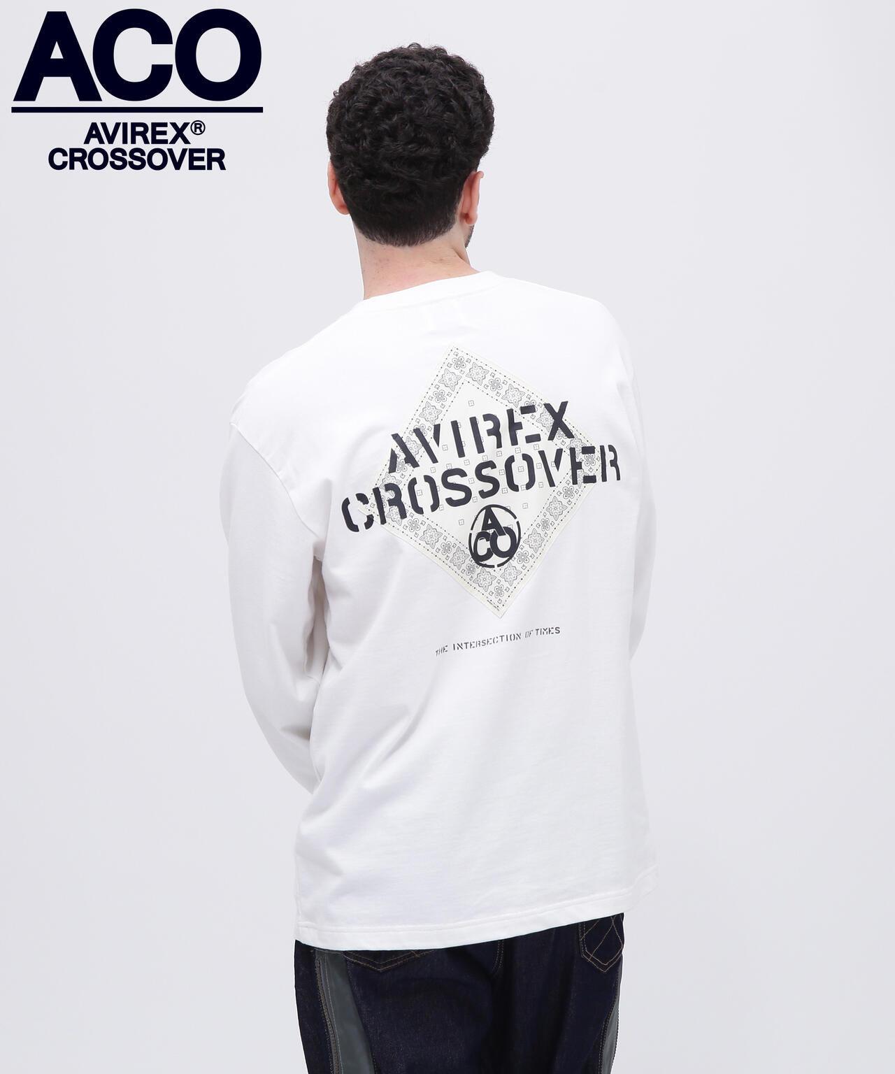 《CROSSOVER》印花頭巾長袖T恤 / 頭巾貼片長袖T恤 / AVIREX
