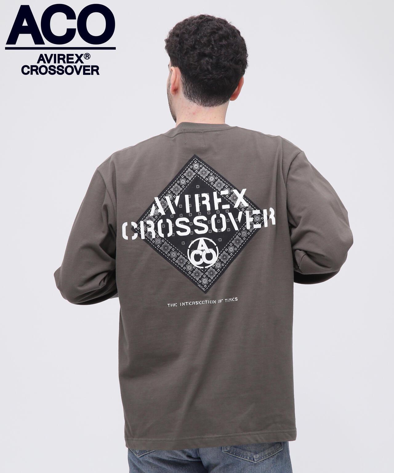 《CROSSOVER》印花頭巾長袖T恤 / 頭巾貼片長袖T恤 / AVIREX
