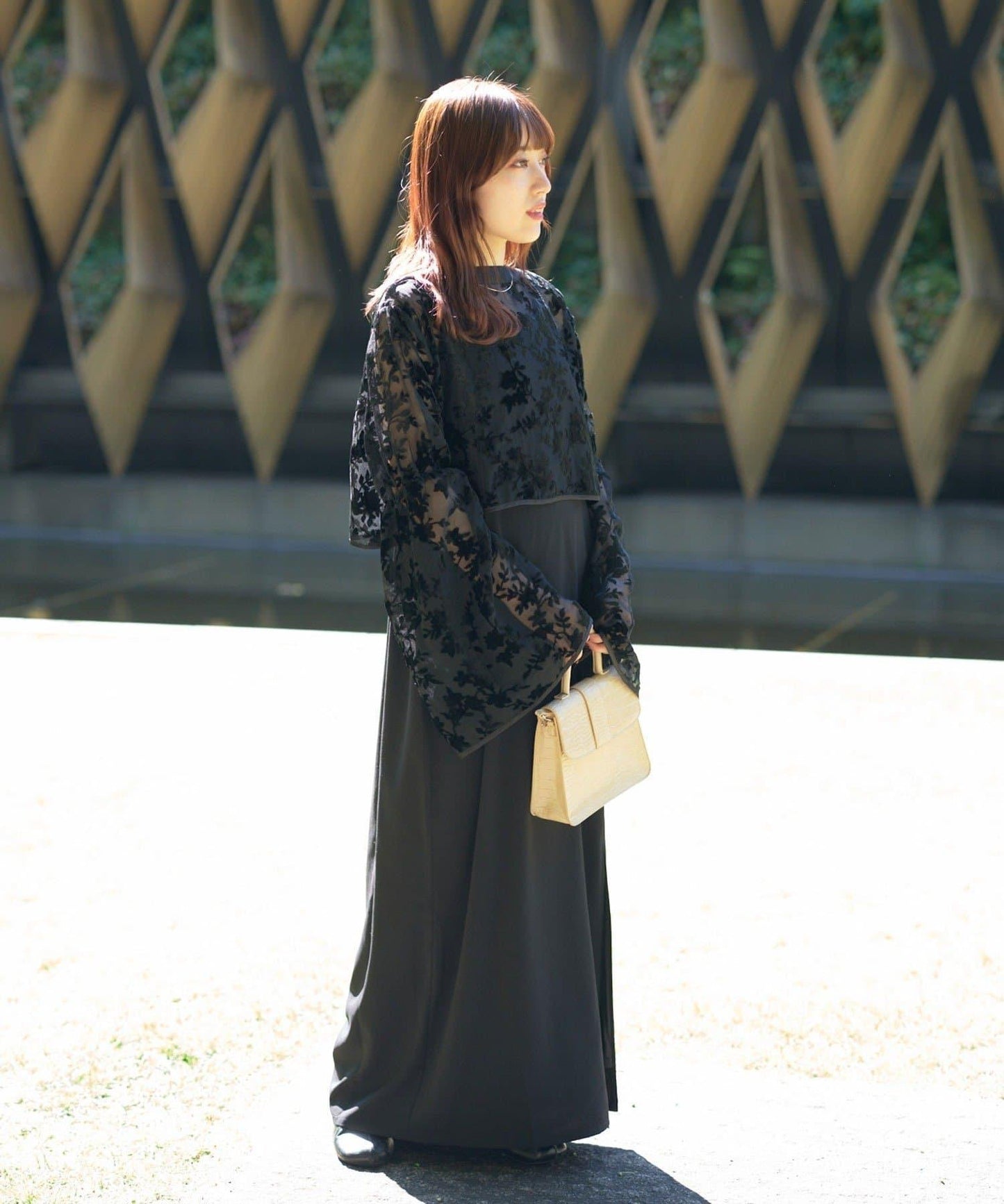 【多功能款式】絨面花朵針織開衫連衣裙