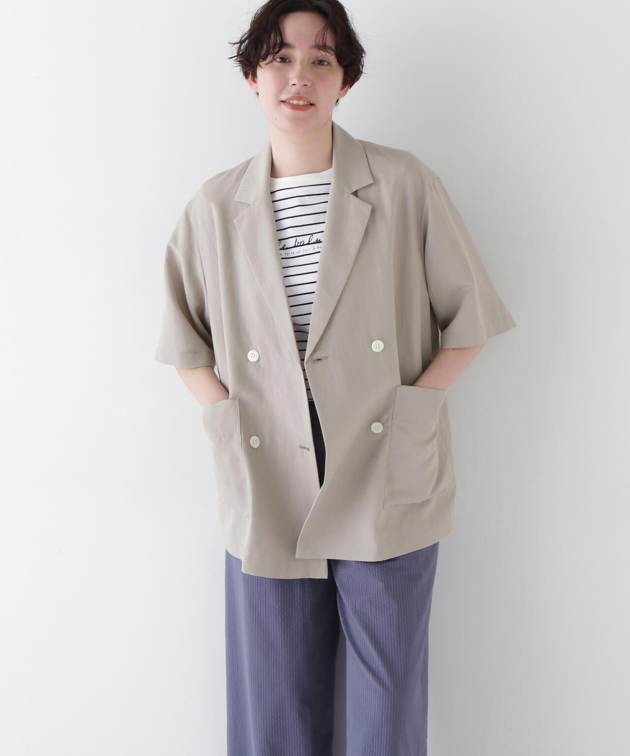 R/C麻光面格紋夾克