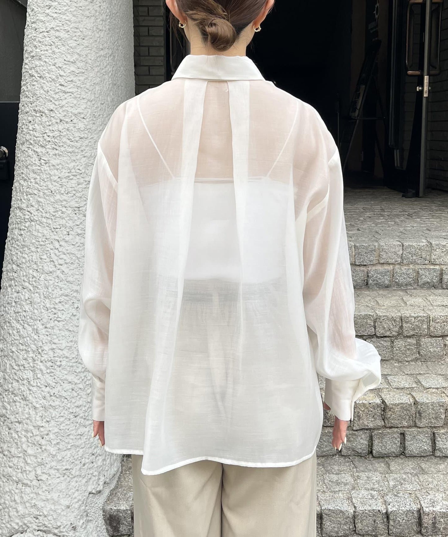 背心套裝透視襯衫
