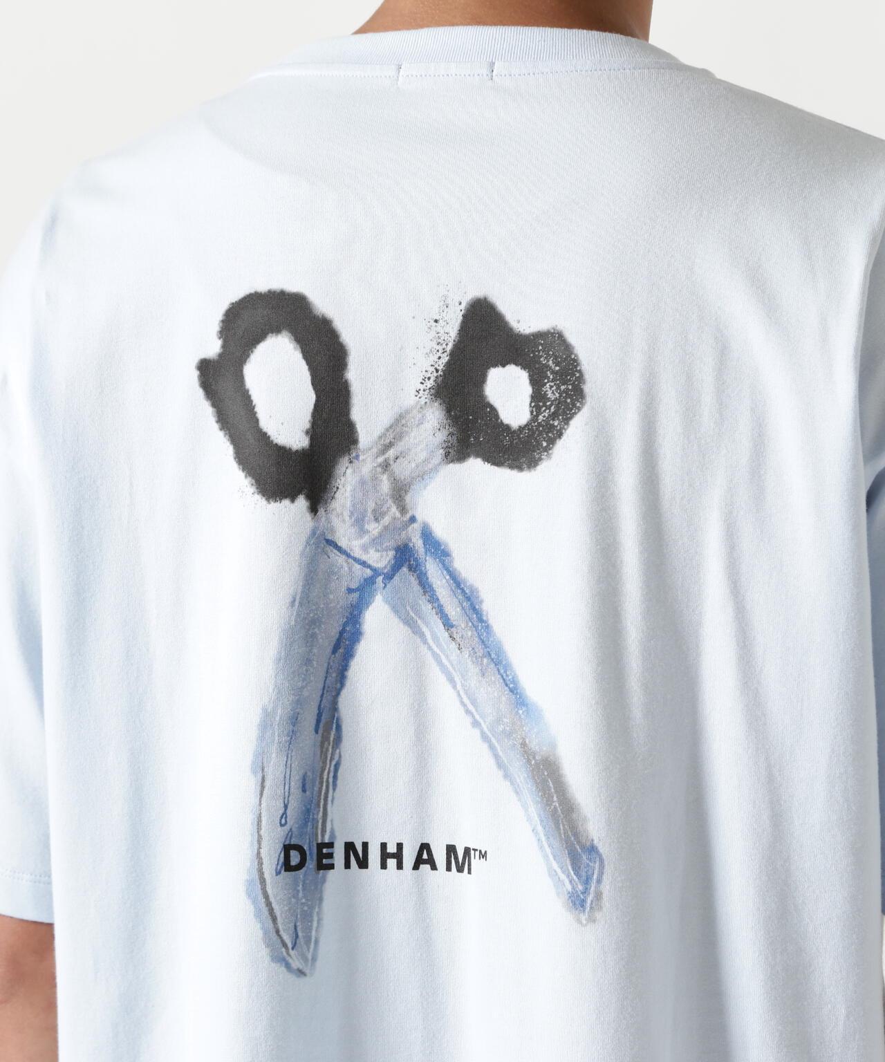 DENHAM/丹哈姆/水彩剪刀圖案T恤