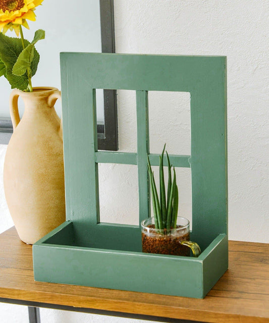 緑の窓のプラントホルダー/絵画とひまわり