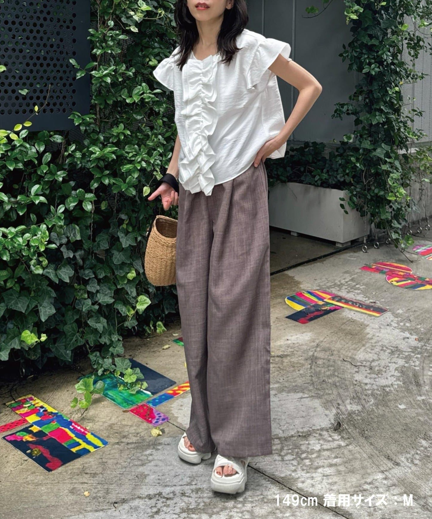 寬鬆高腰闊腿褲