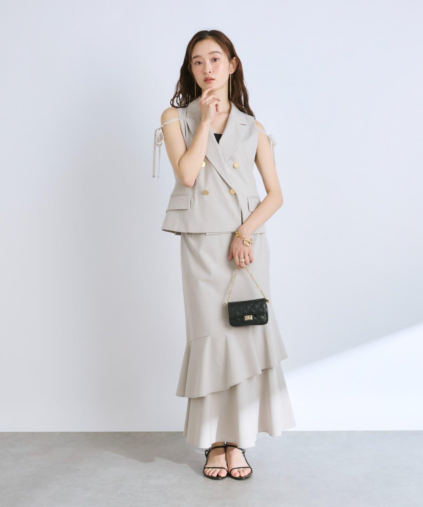 【套裝可·美型號】T/R流行絲綢斜裙裙