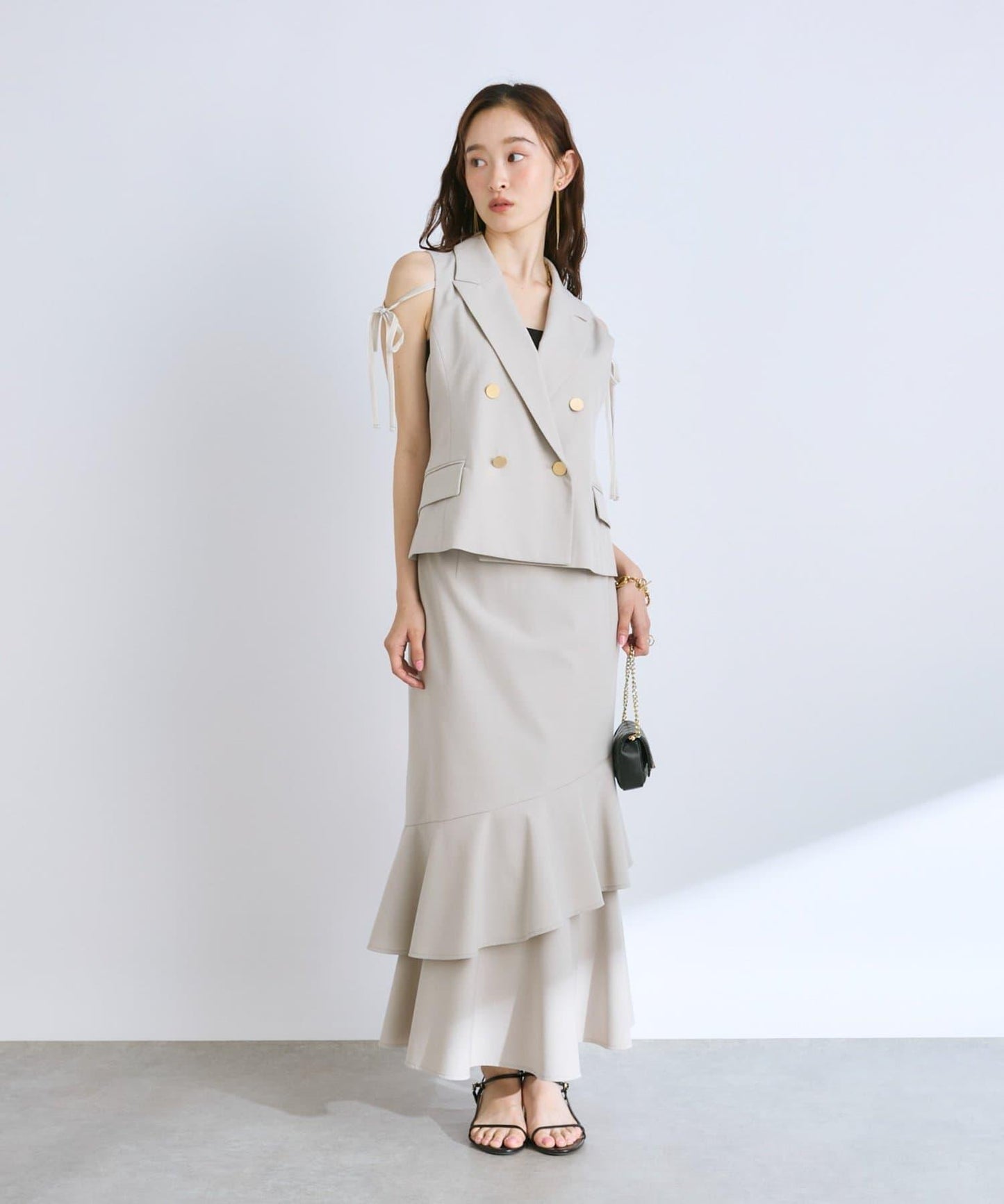 【套裝可·美型號】T/R流行絲綢斜裙裙