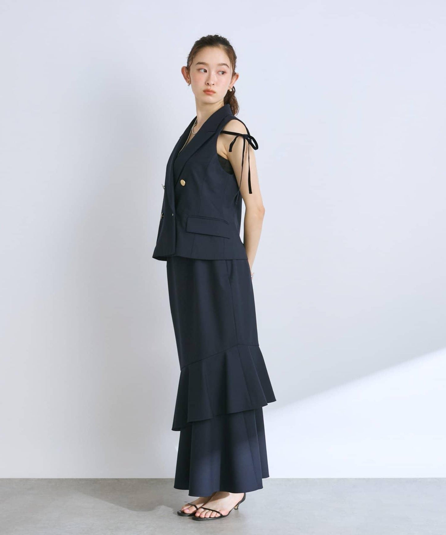 【套裝可·美型號】T/R流行絲綢斜裙裙
