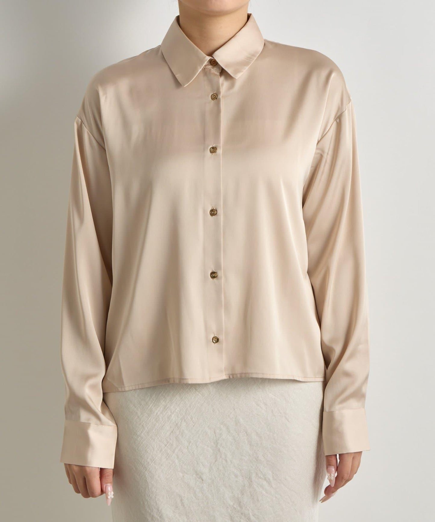 【美人顯瘦襯衫】輕瑩緞襯衫